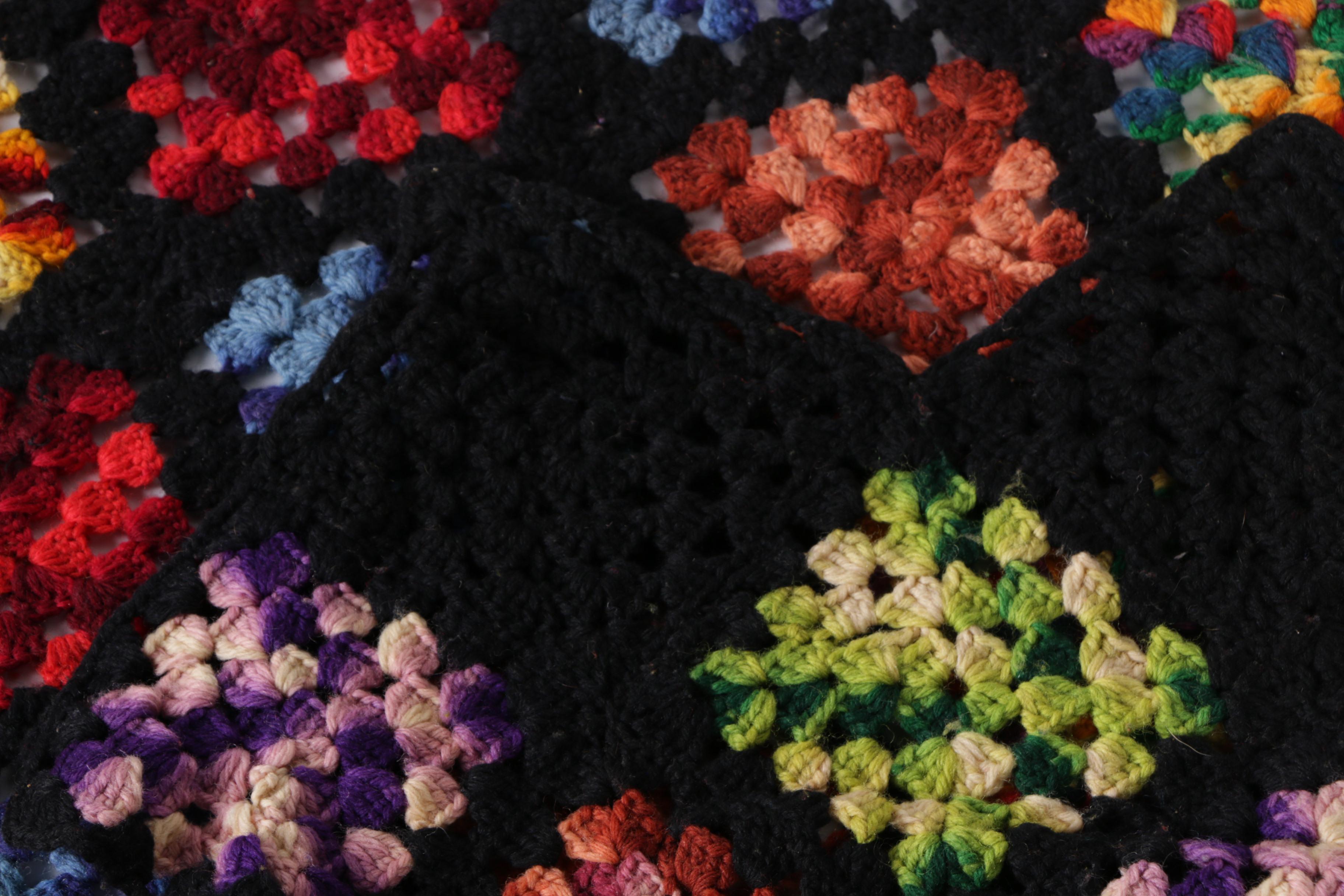 Vintage Hand Crocheted Chevron and Diamond Afghans