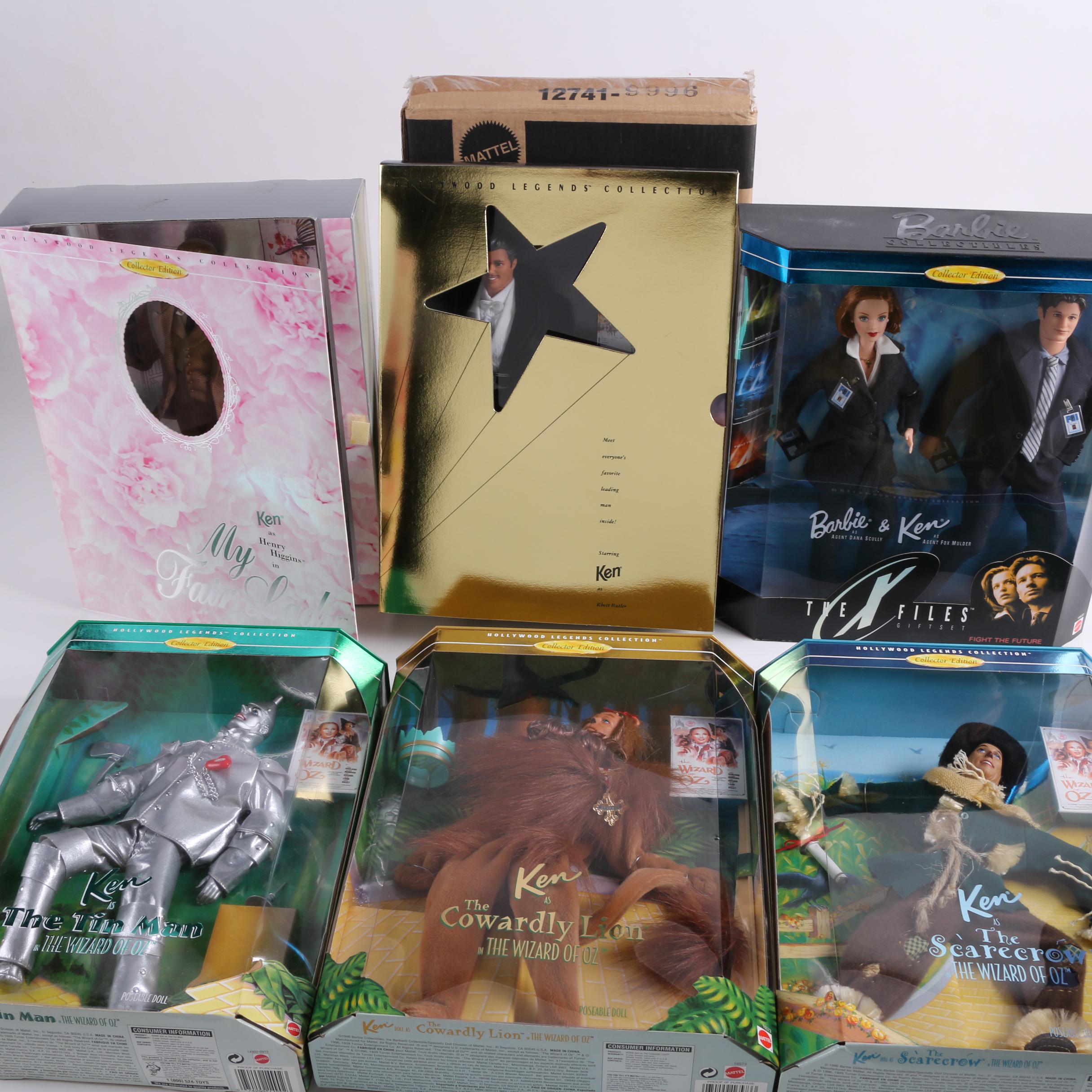 Mattel Ken Character Dolls Including "The Wizard of Oz" and "Gone with the Wind"