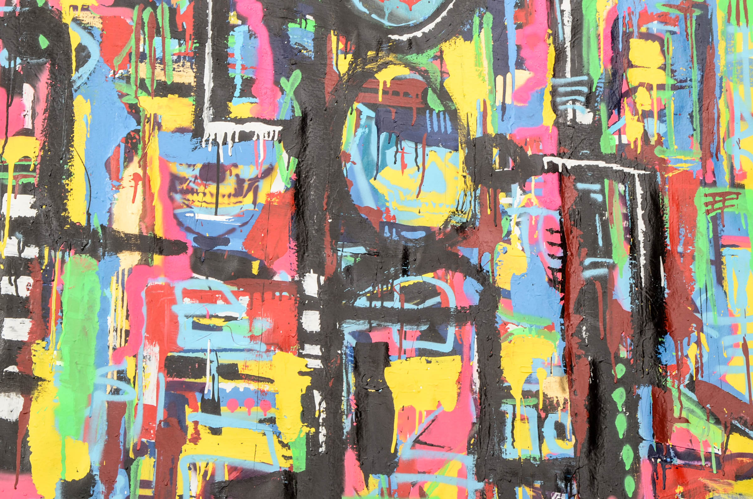 R.C. Raynor Large-scale Acrylic on Canvas Urban Graffiti Style Painting