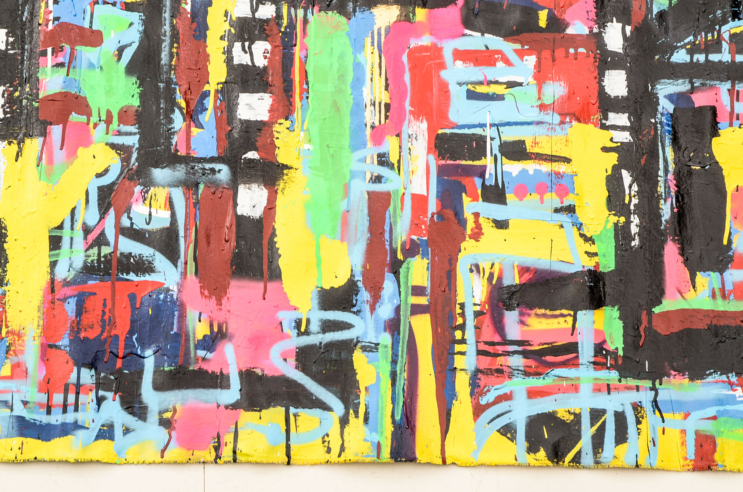 R.C. Raynor Large-scale Acrylic on Canvas Urban Graffiti Style Painting