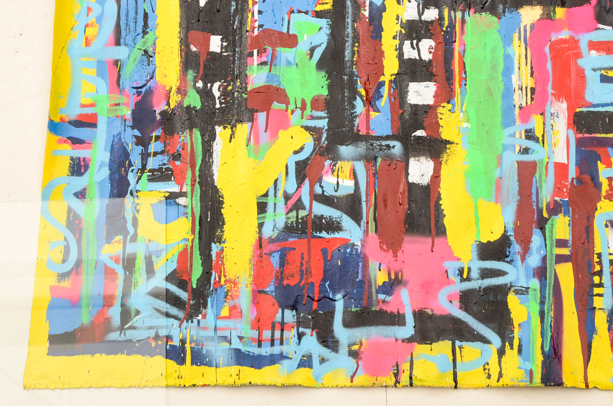 R.C. Raynor Large-scale Acrylic on Canvas Urban Graffiti Style Painting