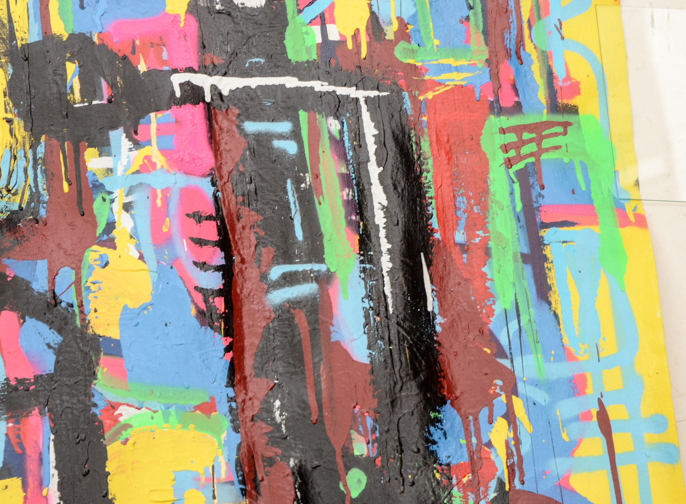 R.C. Raynor Large-scale Acrylic on Canvas Urban Graffiti Style Painting