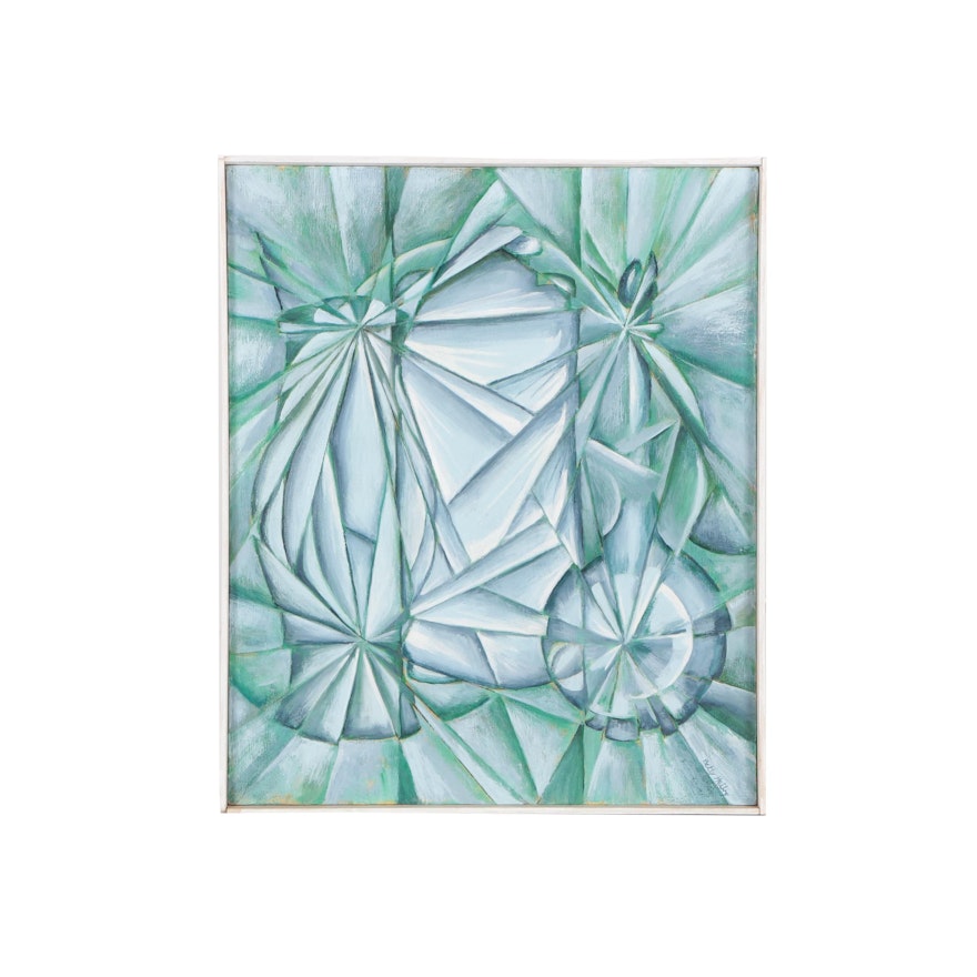 Betty Heiby Acrylic Painting "Fractured Glass"