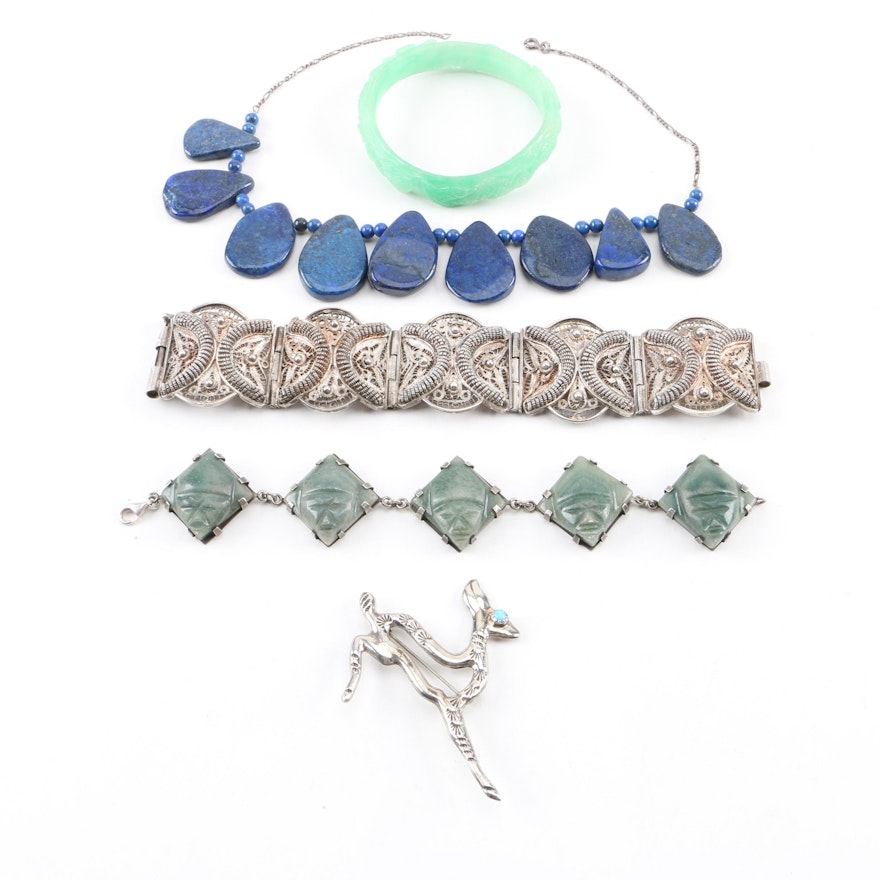 Jewelry Assortment Including Sterling Silver and Lapis Lazuli