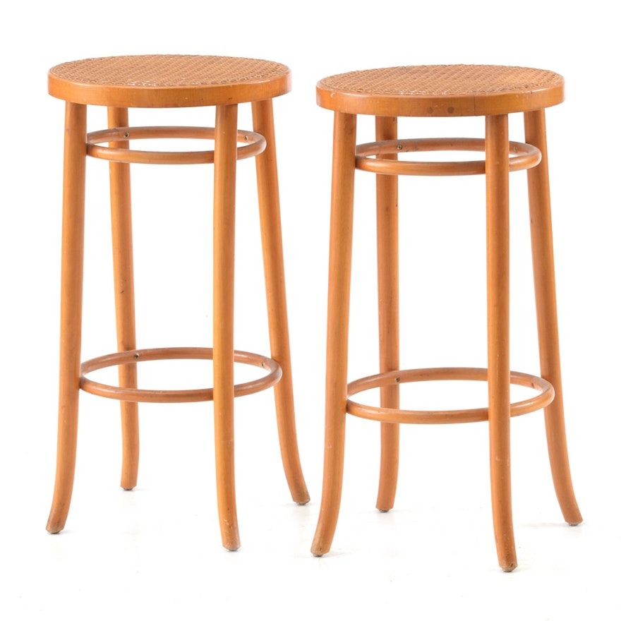 Pair of Caned Barstools