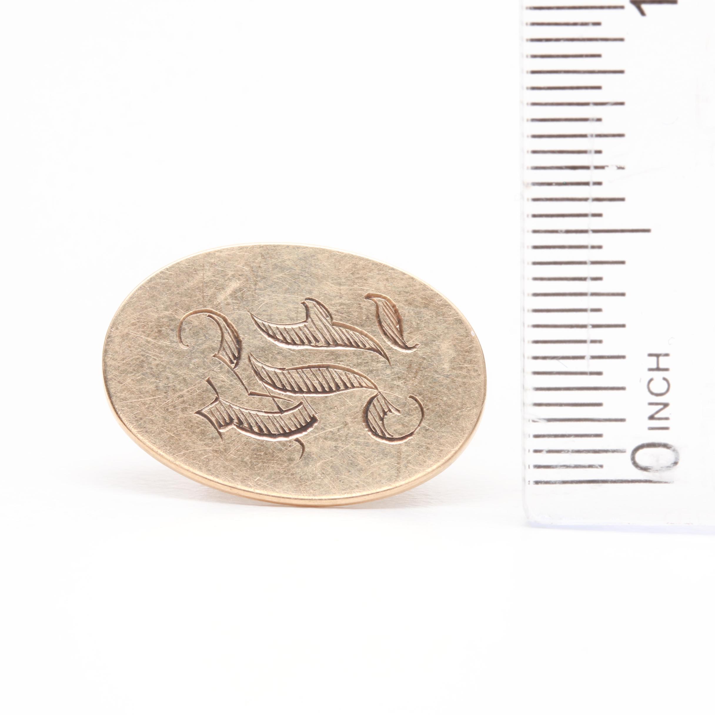 10K Yellow Gold Monogrammed Cufflinks