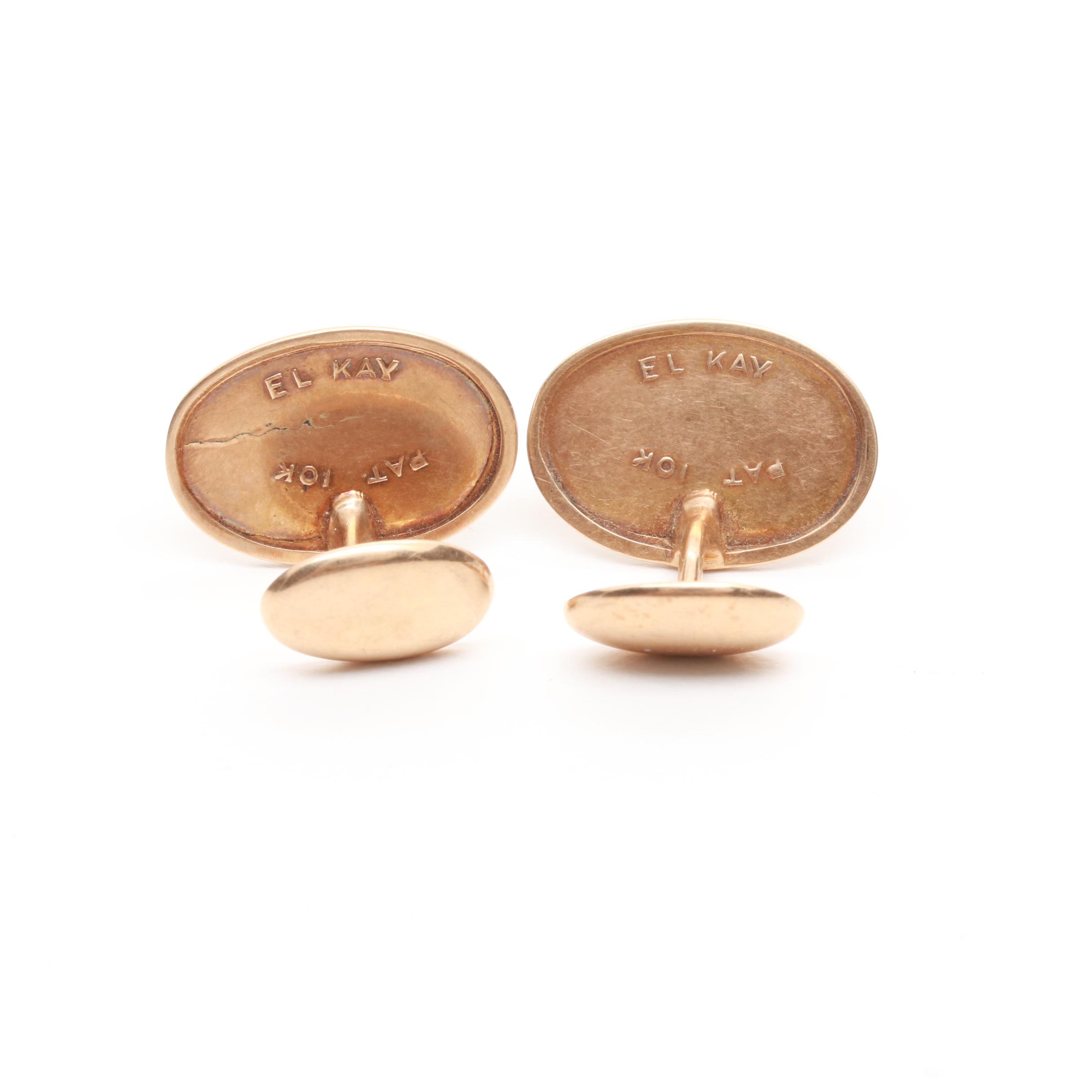 10K Yellow Gold Monogrammed Cufflinks