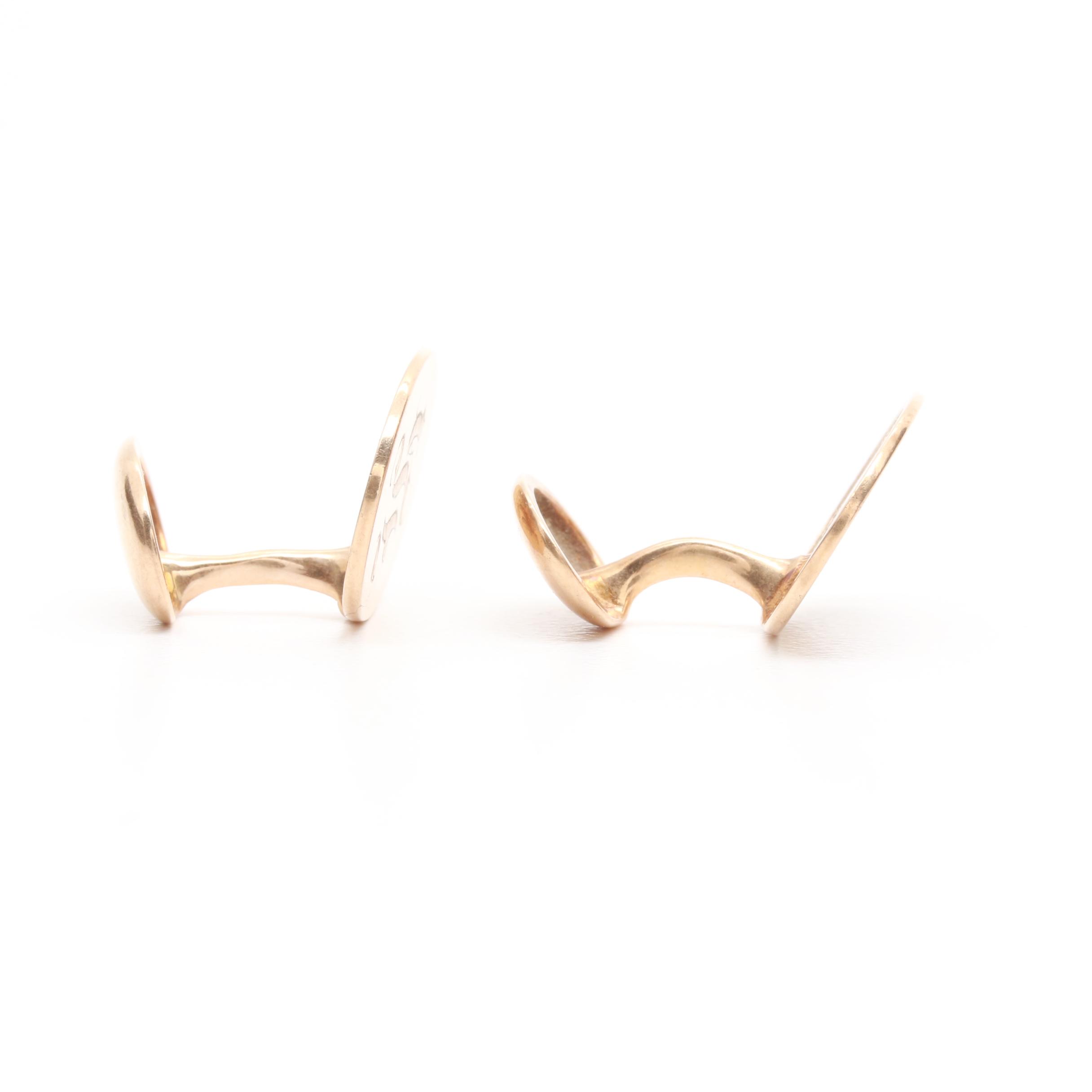 10K Yellow Gold Monogrammed Cufflinks
