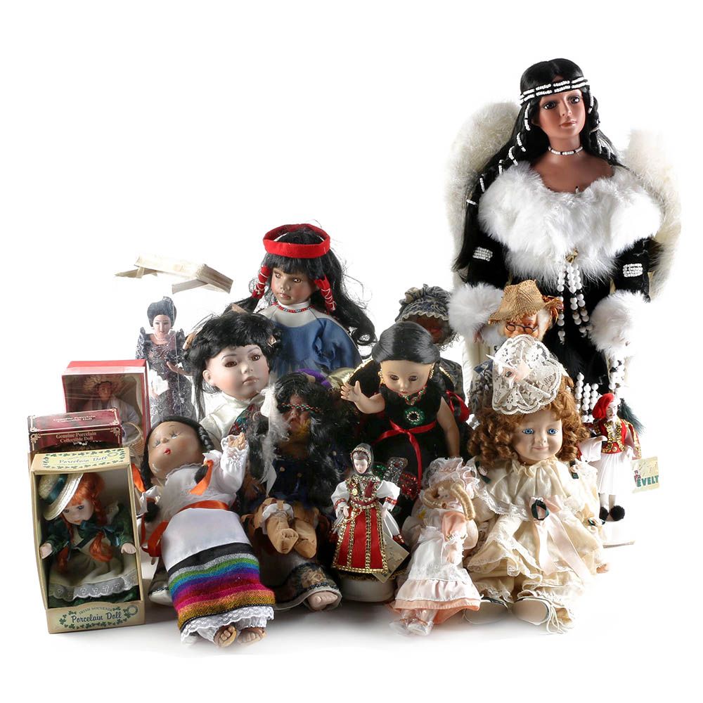 Vintage Porcelain Dolls Including Kultura and Muñeca Eny