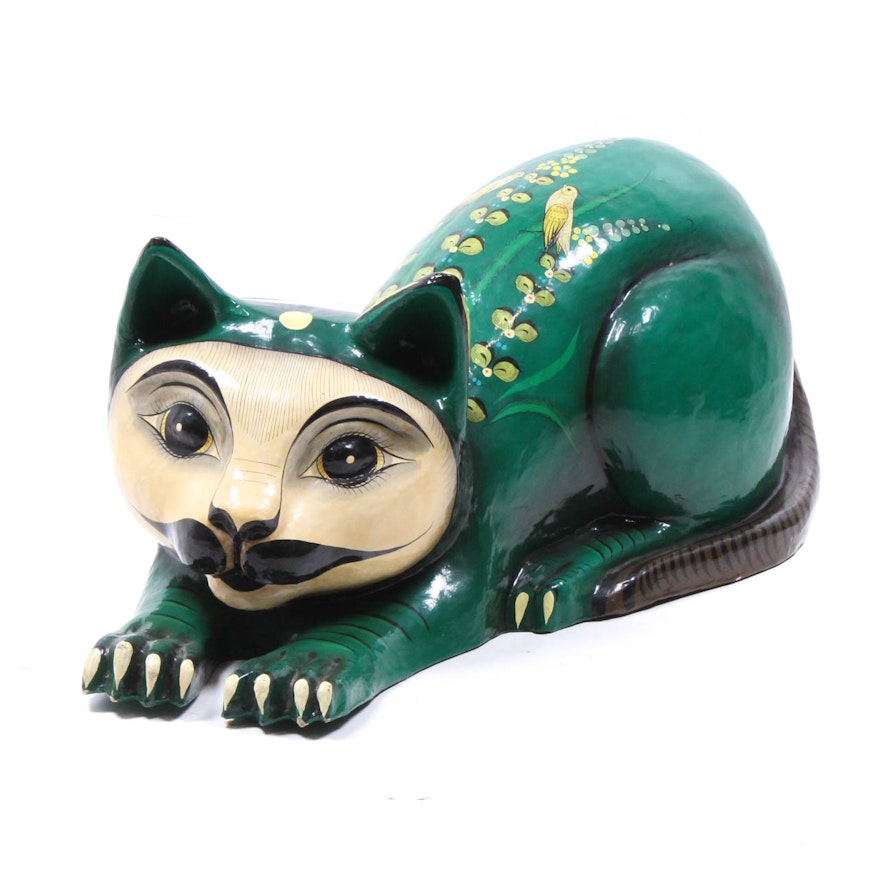 Sergio Bustamante Papier-Mâché Cat Figural