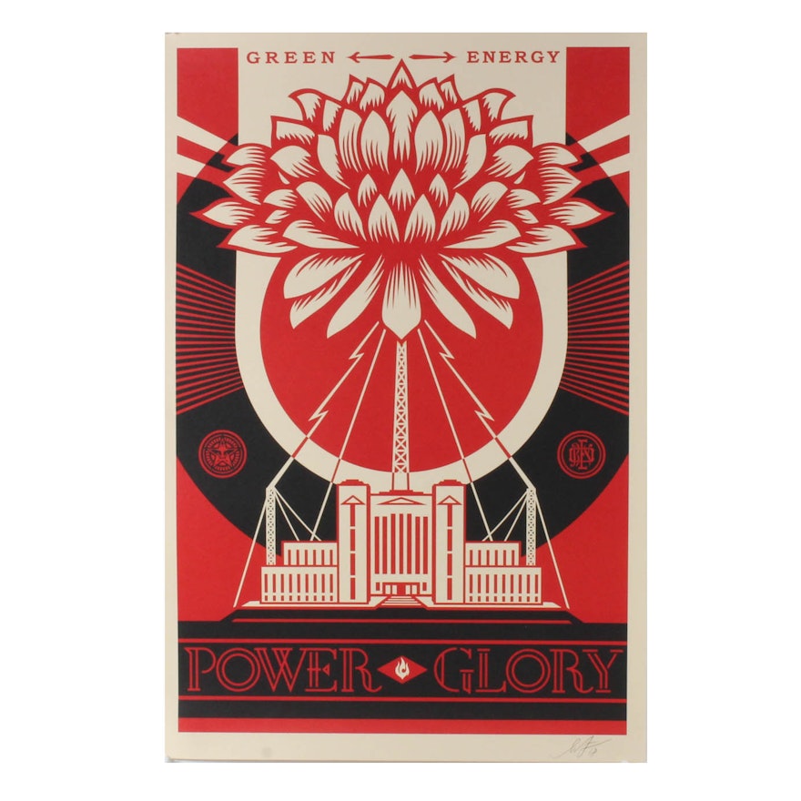 Shepard Fairey Signed Offset Print "Green Power"