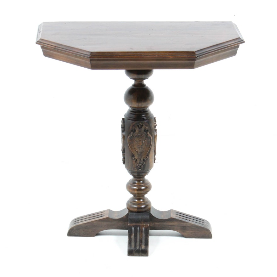 Vintage Rococo Revival Style Pedestal Accent Table