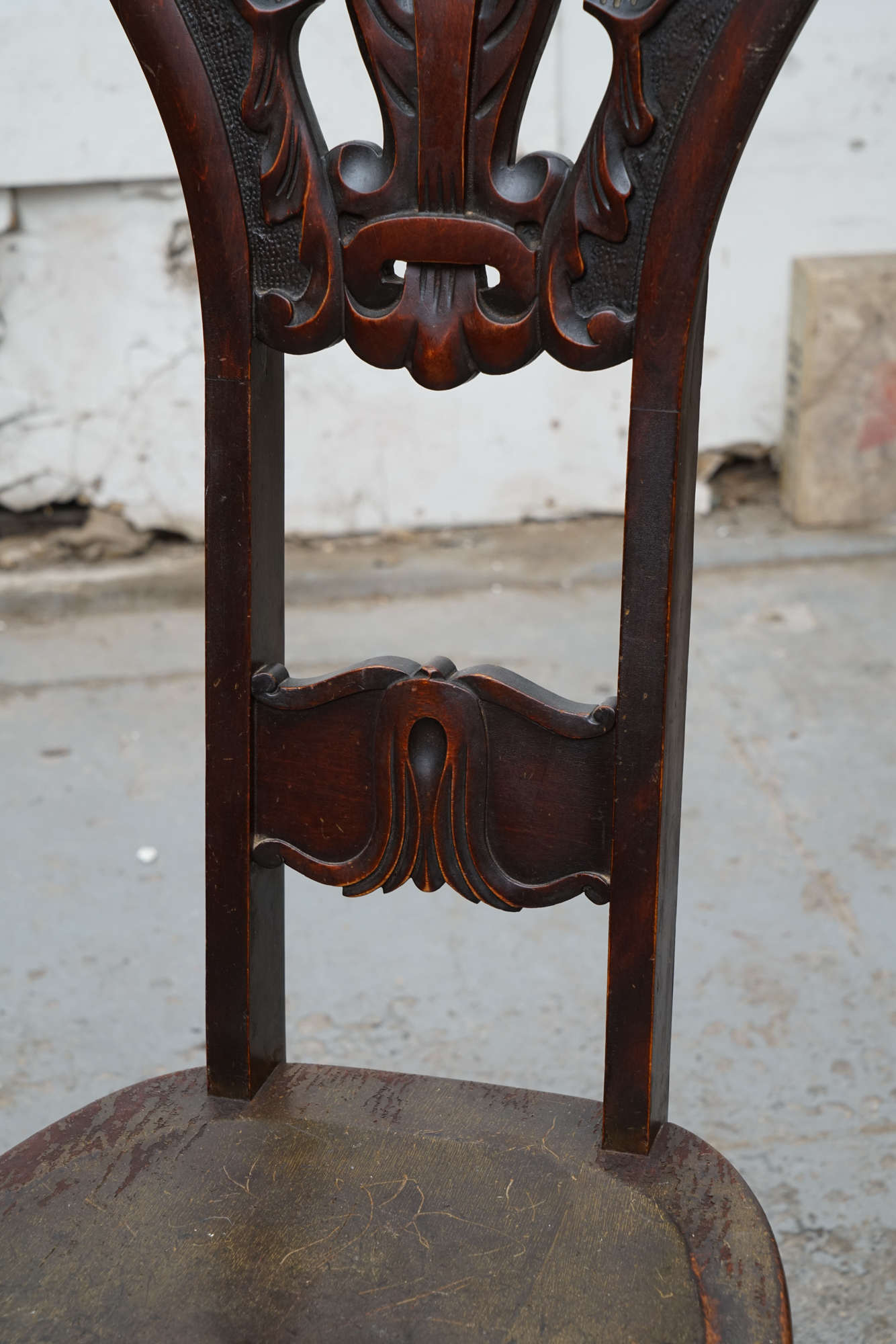 Vintage Green Man Carved Side Chair
