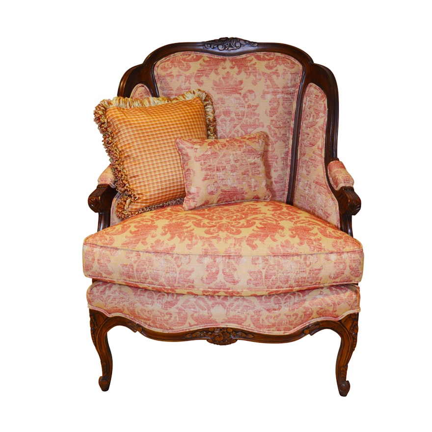 Hickory White Bergère Style Armchair