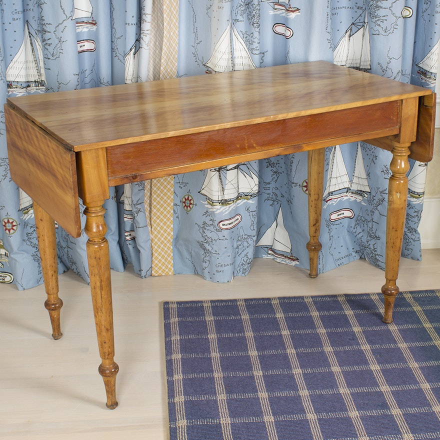 Bookmatched Drop Leaf Console Table