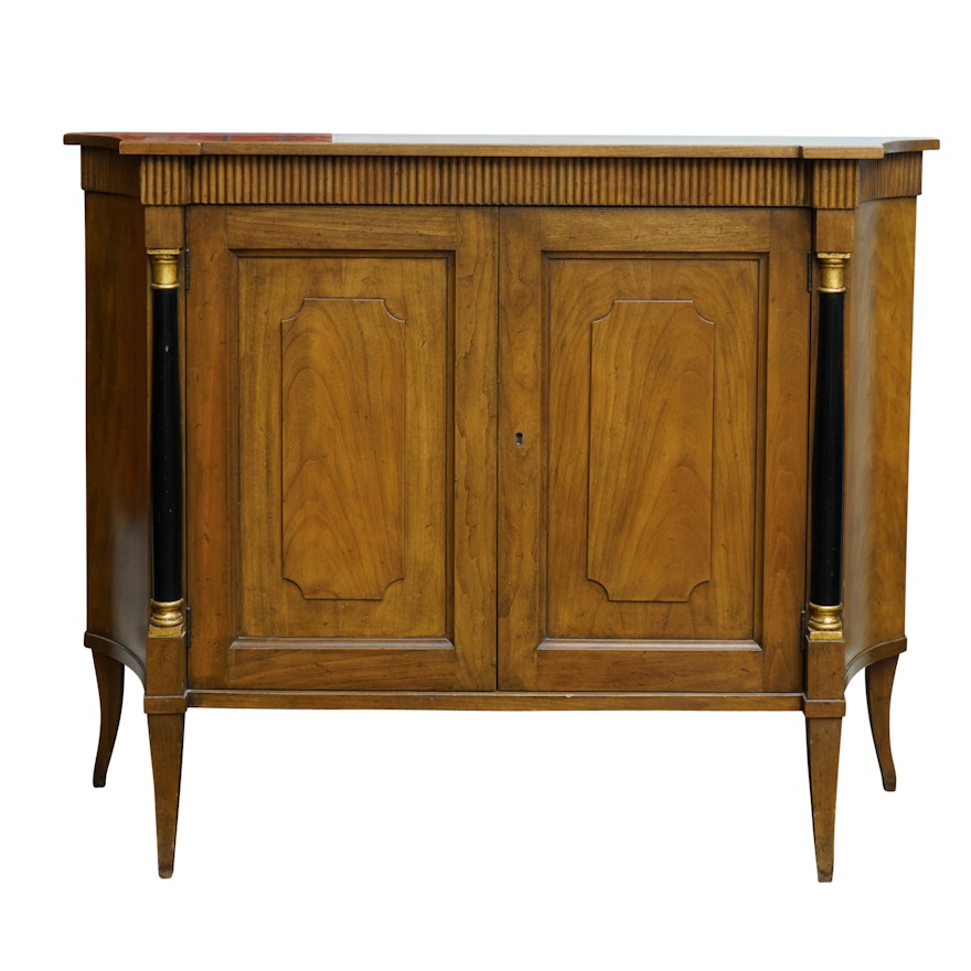Vintage Neoclassical Style Walnut Side Cabinet by Baker Furniture