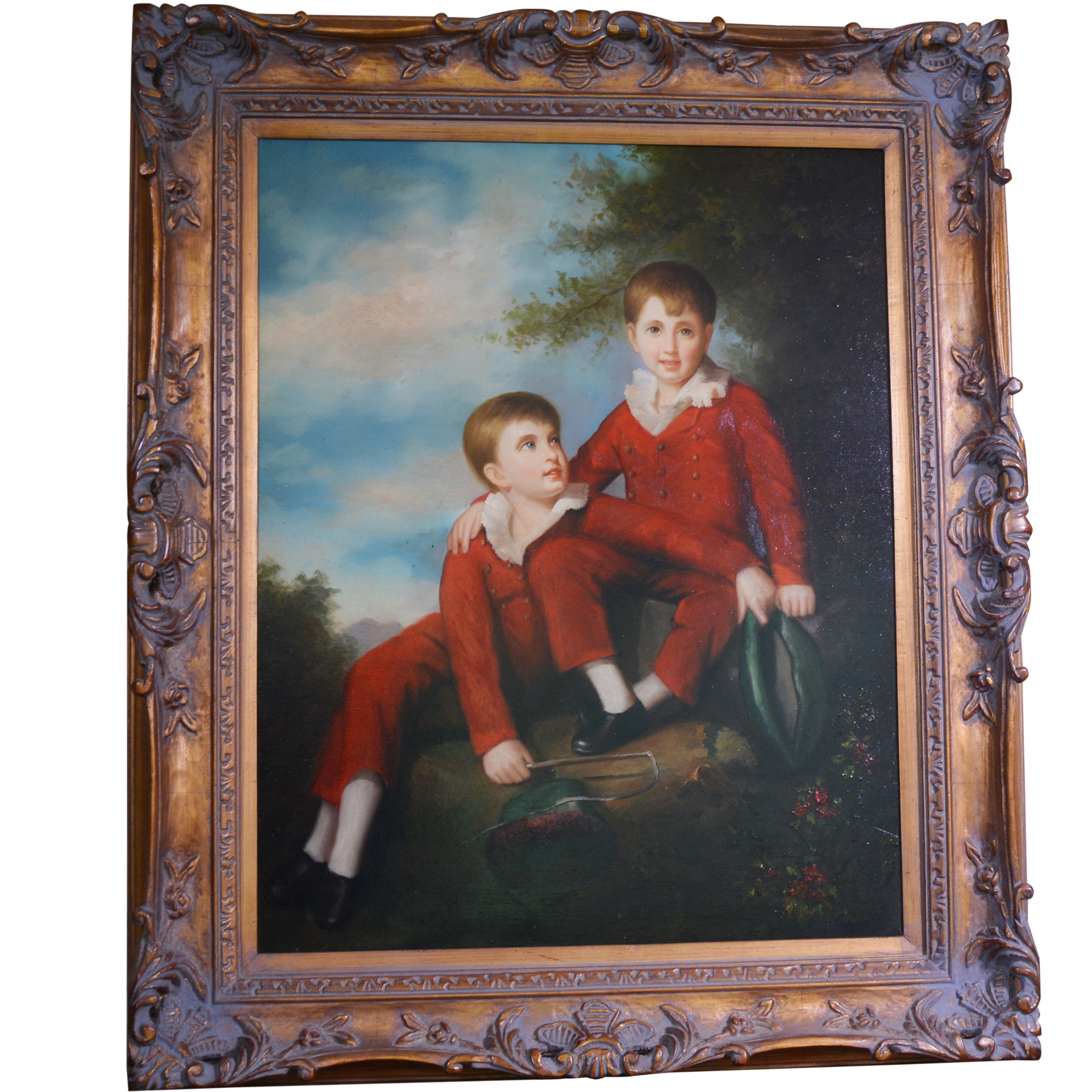 Eagleson Oil Painting on Canvas of Two Young Boys