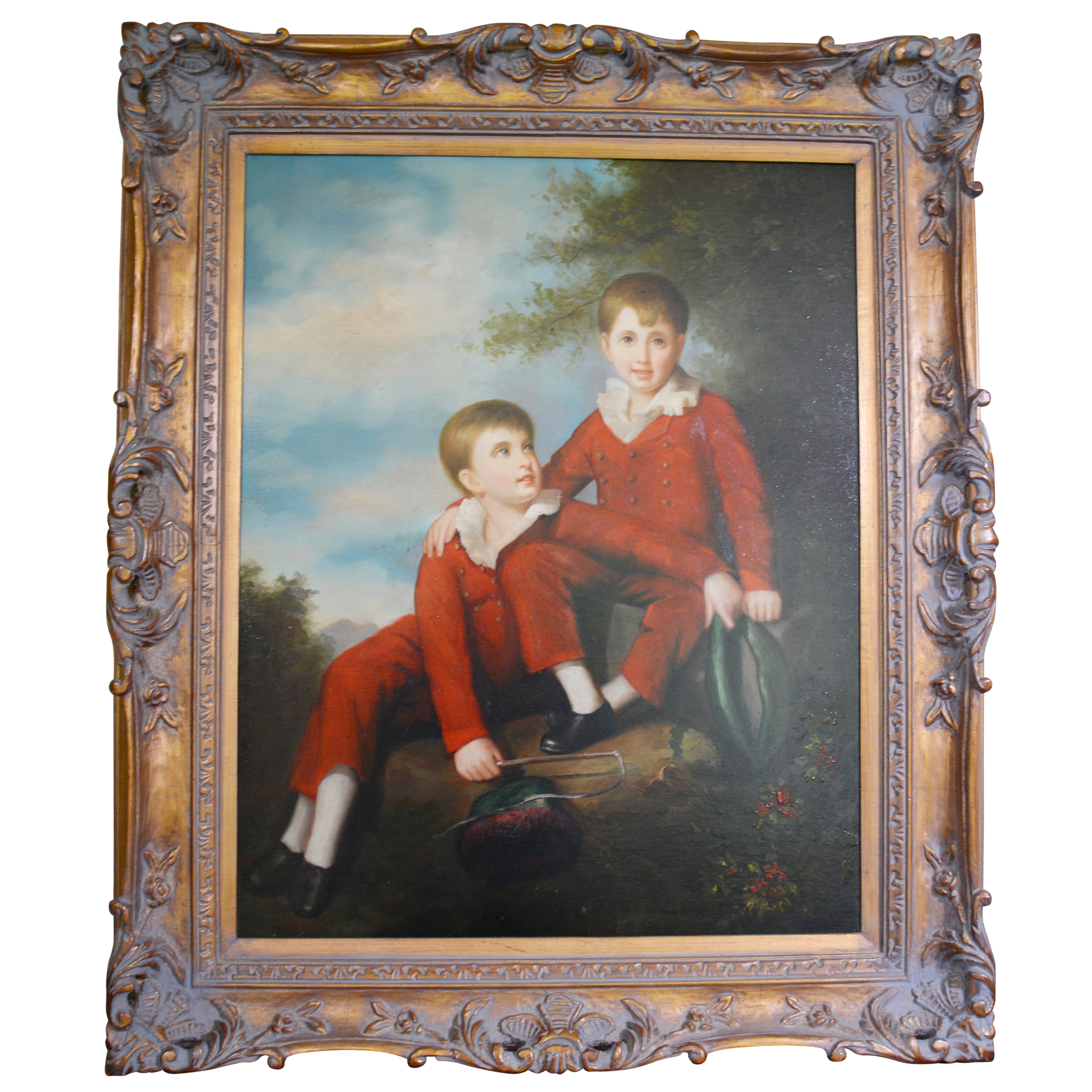 Eagleson Oil Painting on Canvas of Two Young Boys
