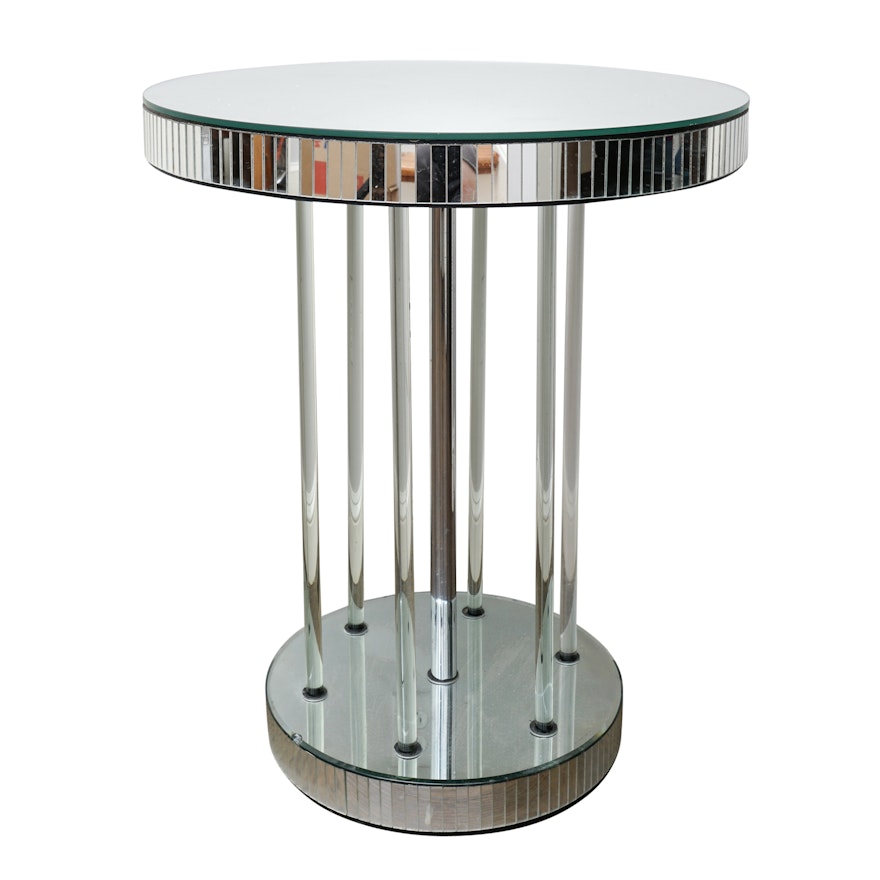 Mirrored Circular Accent Table