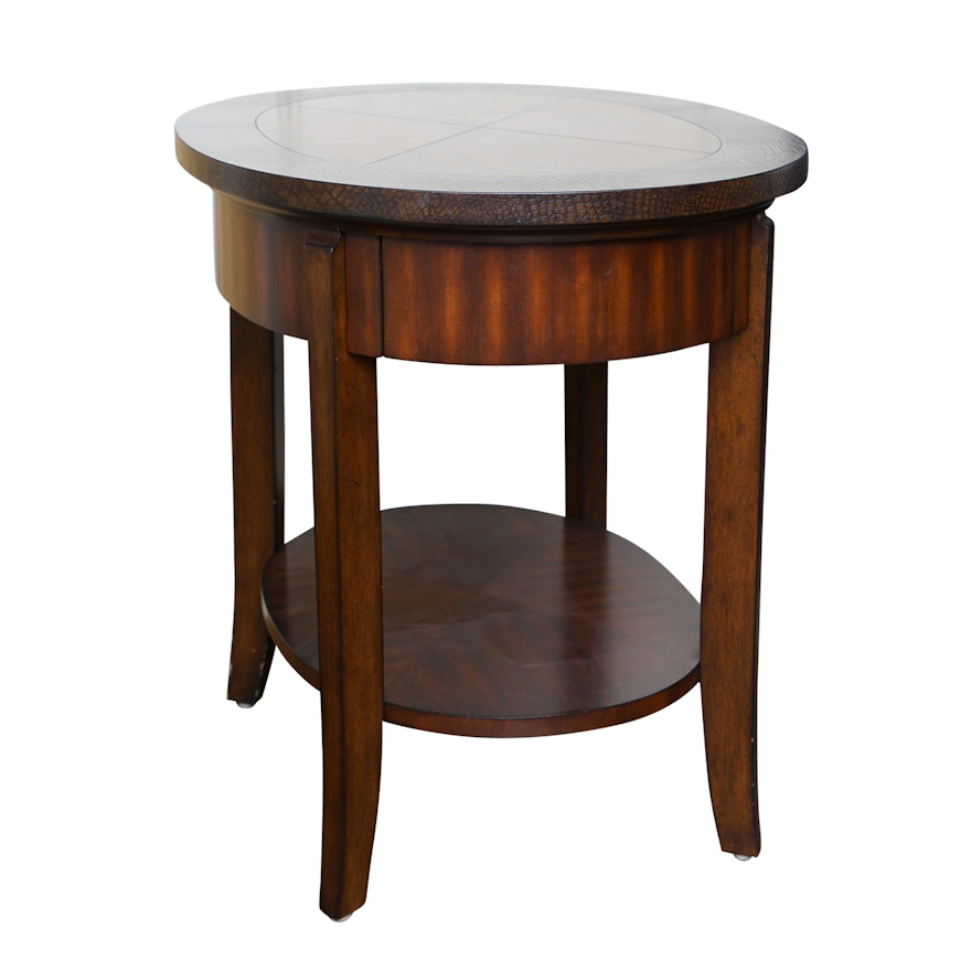 Oval Accent Table with Drawer