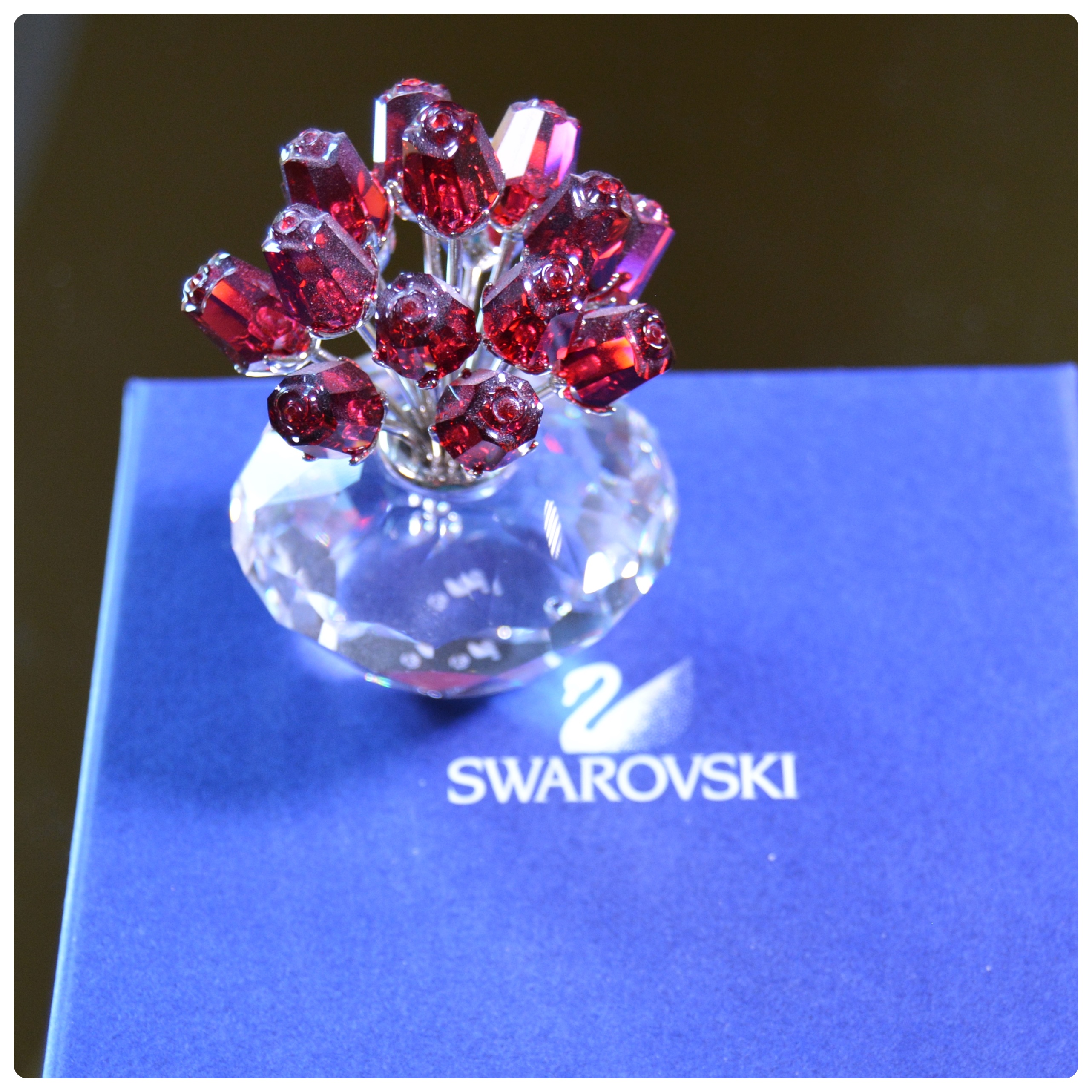 Swarovski Crystal Vase of Roses Figurine