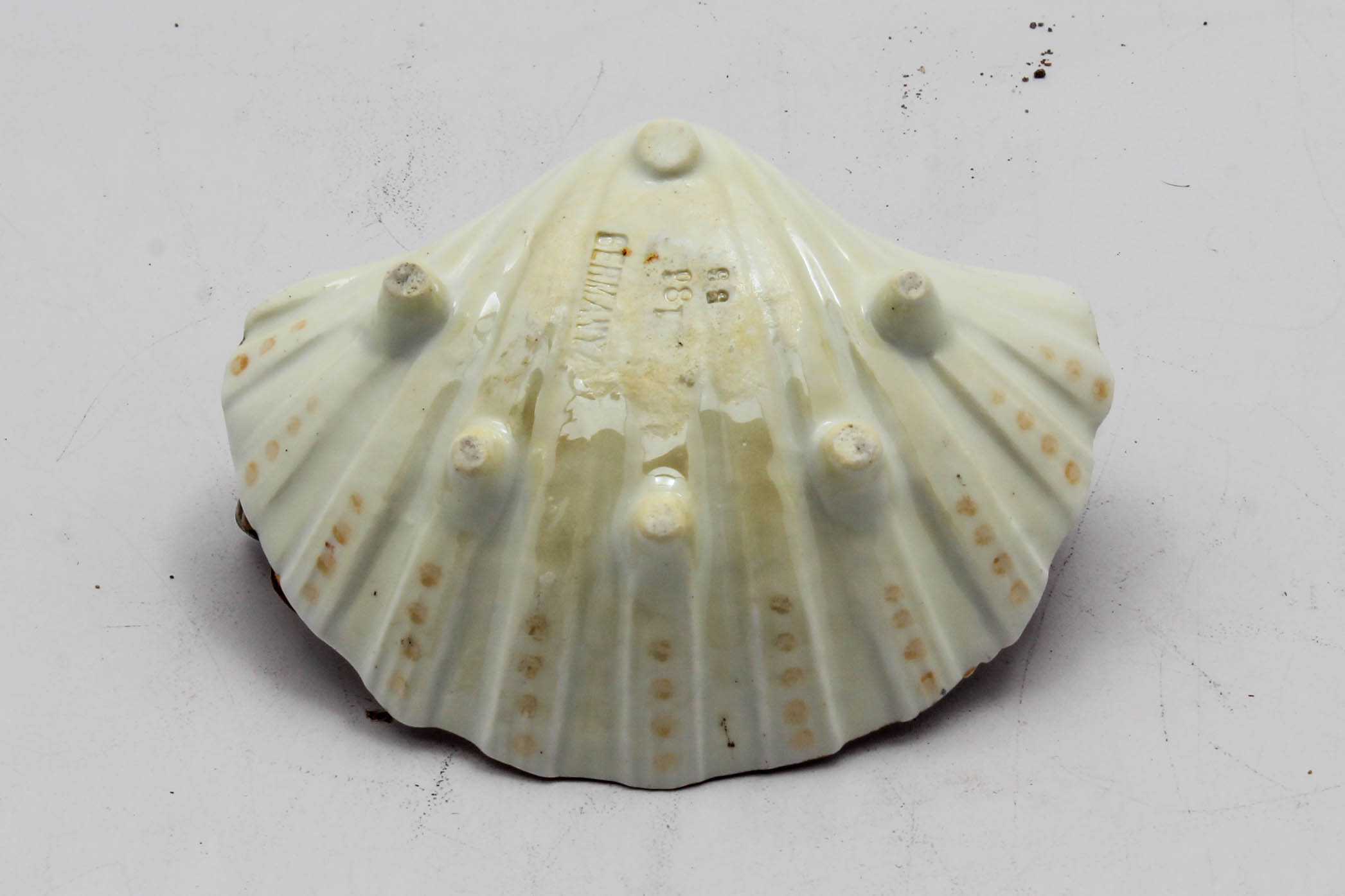 Antique German Porcelain Fairing Frog and Monkey Trinket Dish, Circa 1870