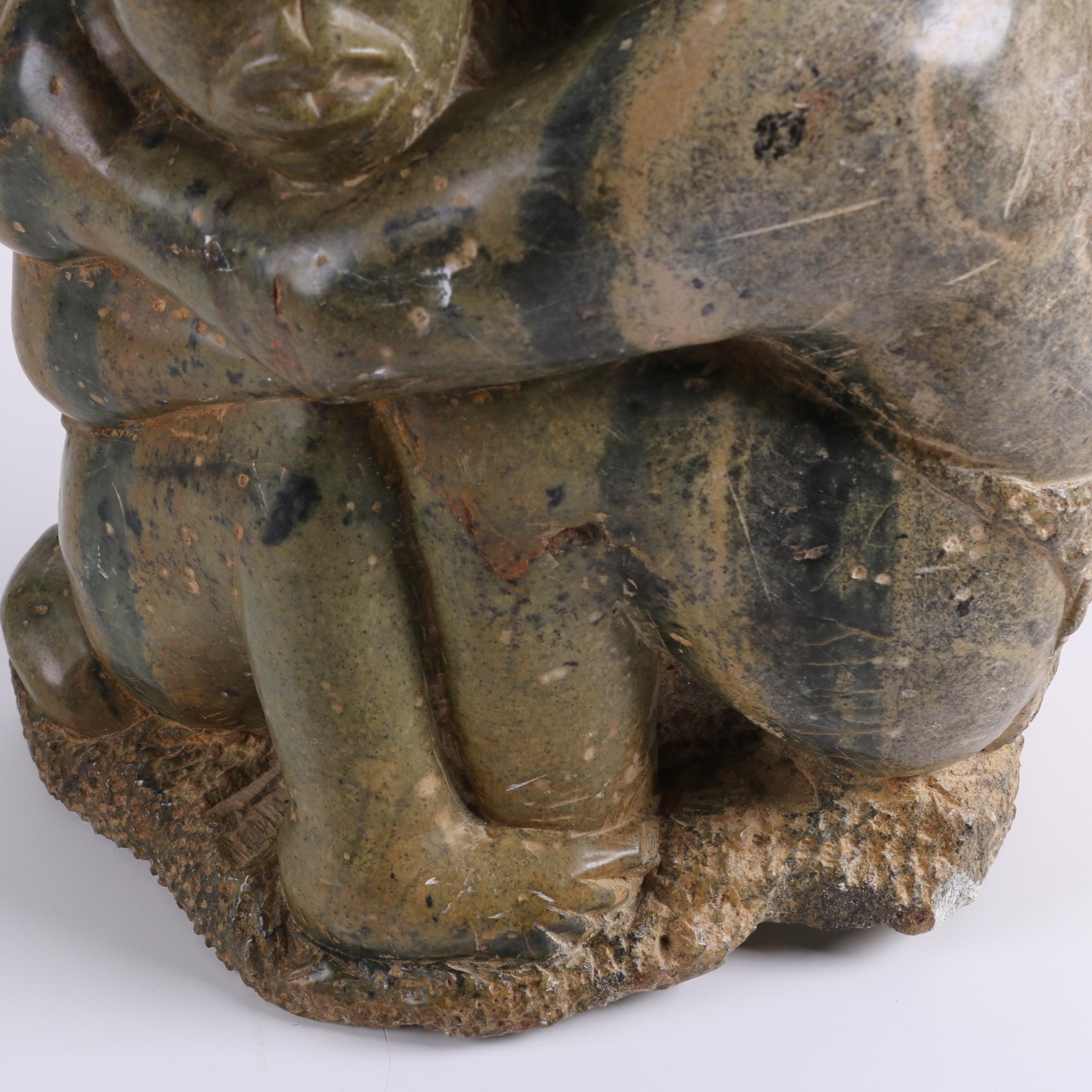 Edward Ndoro Shona Soapstone Sculpture of Embracing Figures