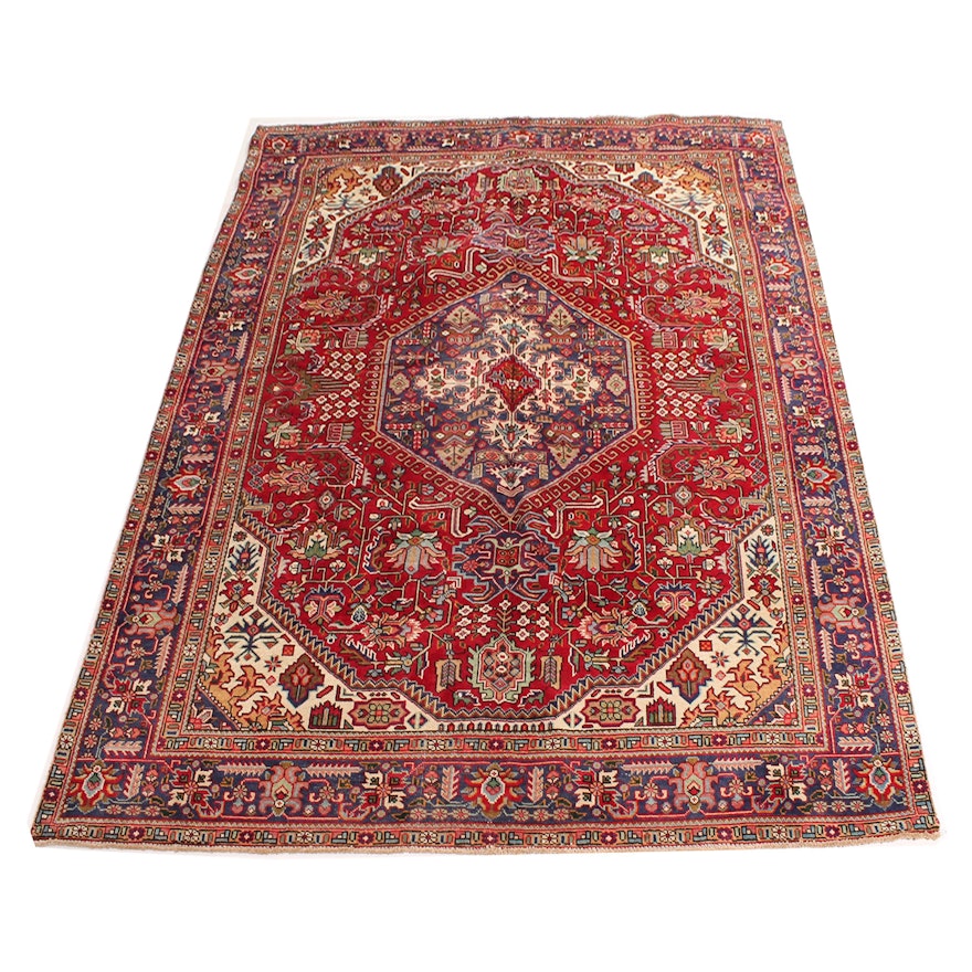 Vintage Hand Knotted Persian Hajjalili Tabriz Room Size Rug