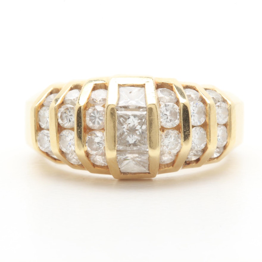 14K Yellow Gold 1.74 CTW Diamond Ring