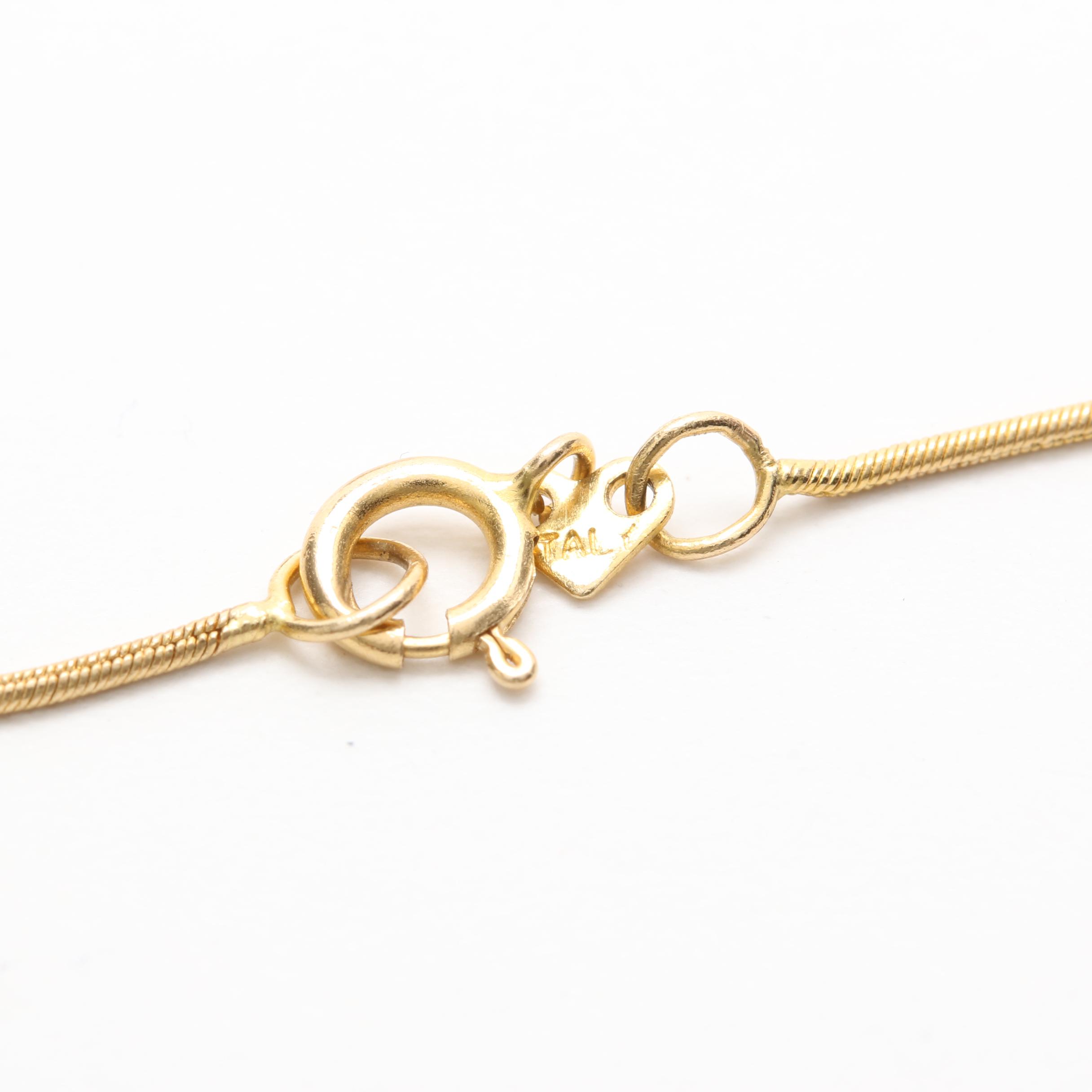 14K Yellow Gold Gemstone Pendant Necklace Including Citrine