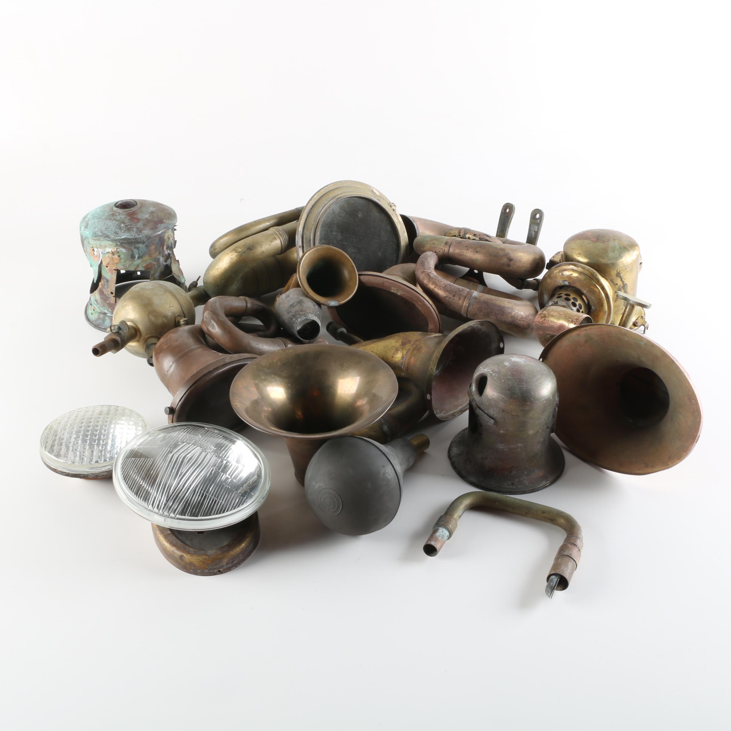 Brass Nonpareil Ford Model T Horns and Other Automotive Parts
