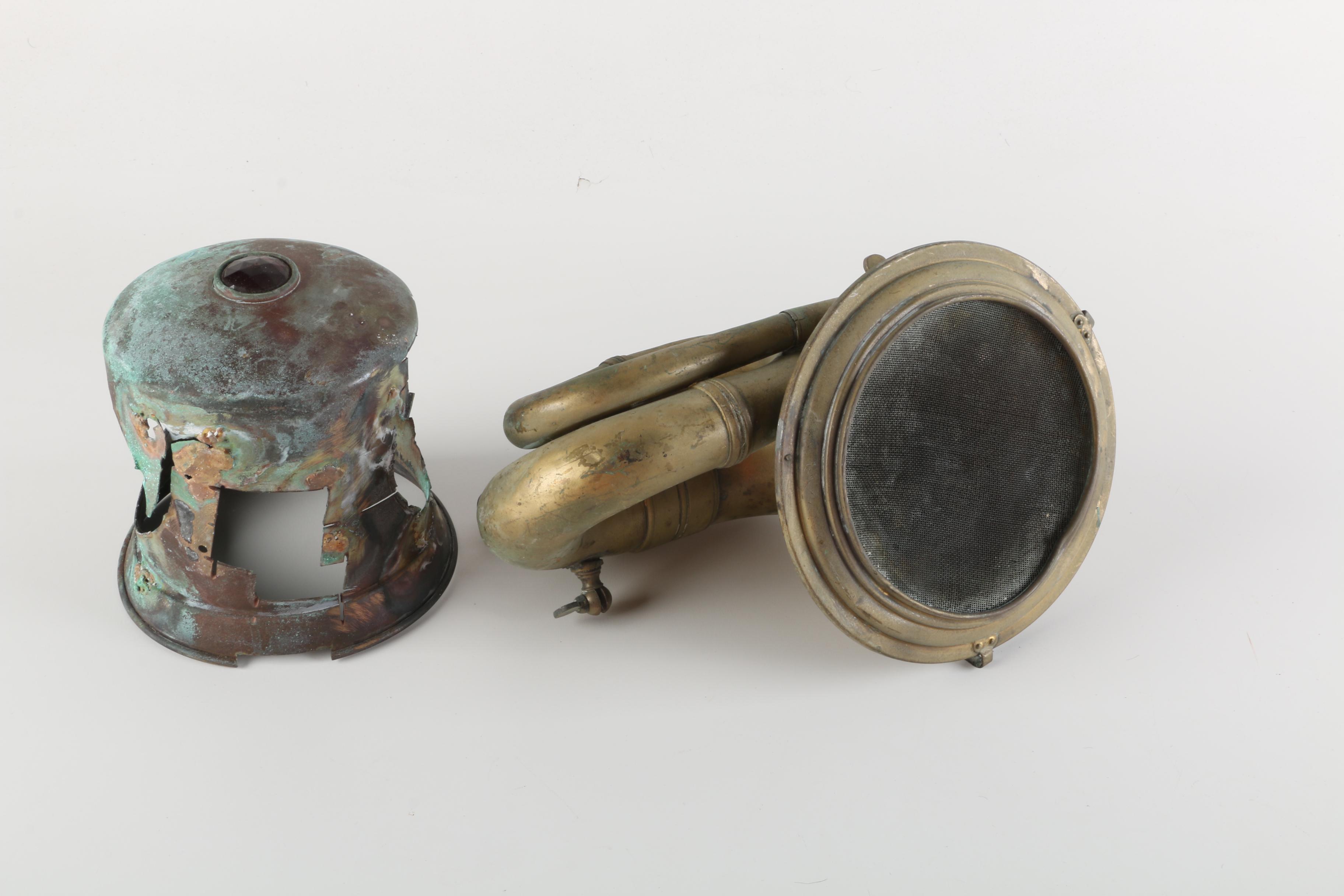 Brass Nonpareil Ford Model T Horns and Other Automotive Parts