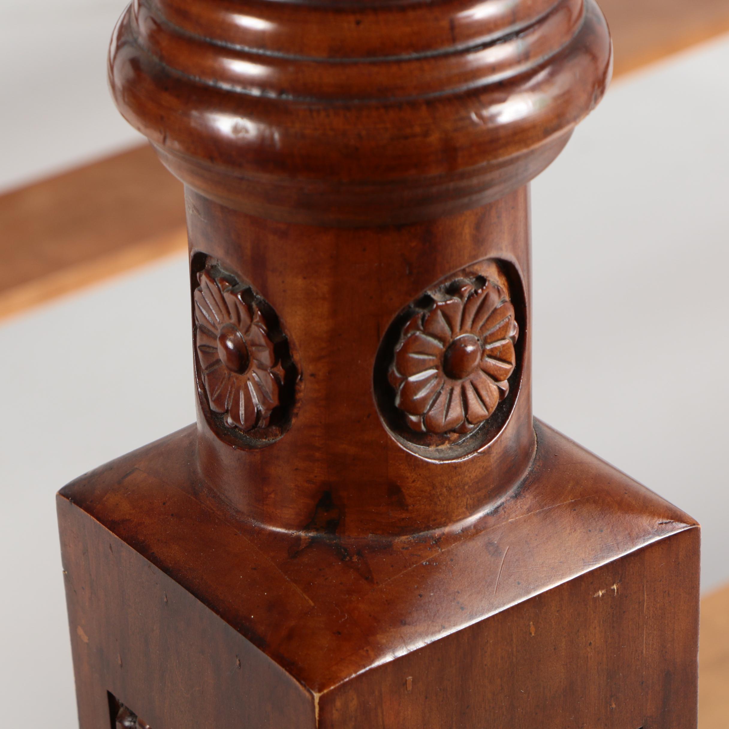 Neoclassical Style Cherry Queen Size Four Poster Bed Frame