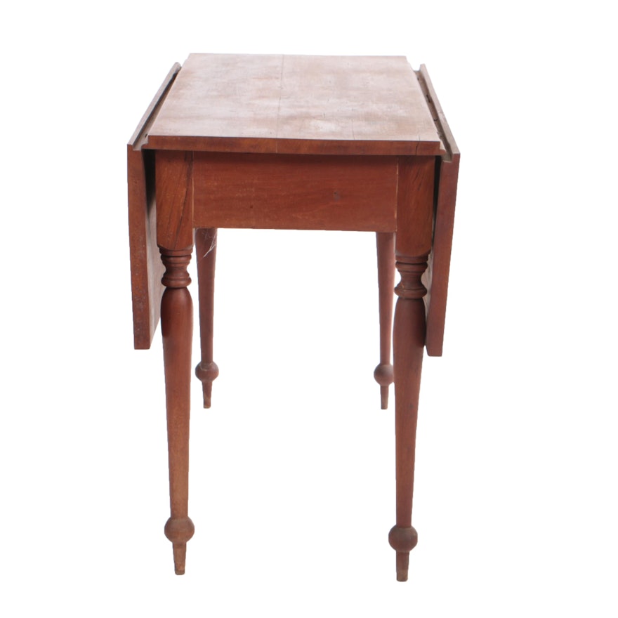 Antique Country Sheraton Cherry Drop-Leaf Table