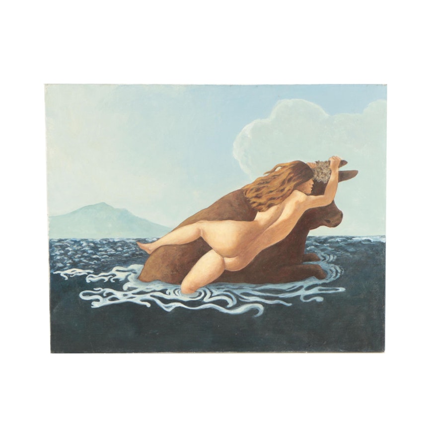 Mignonette Sterges Oil Painting After Félix Vallotton "Rape of Europa"
