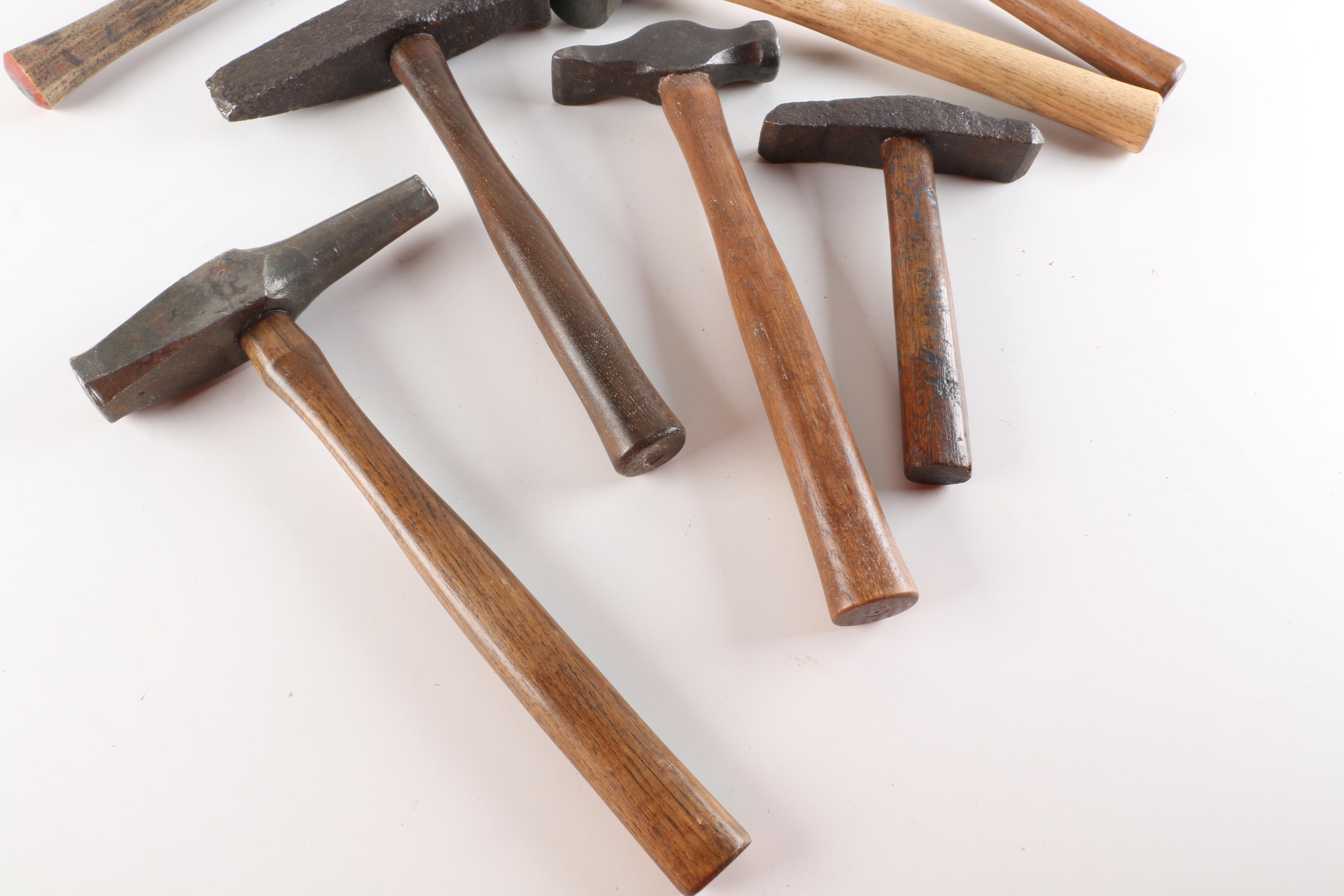 Vintage Wood Handled Hammers