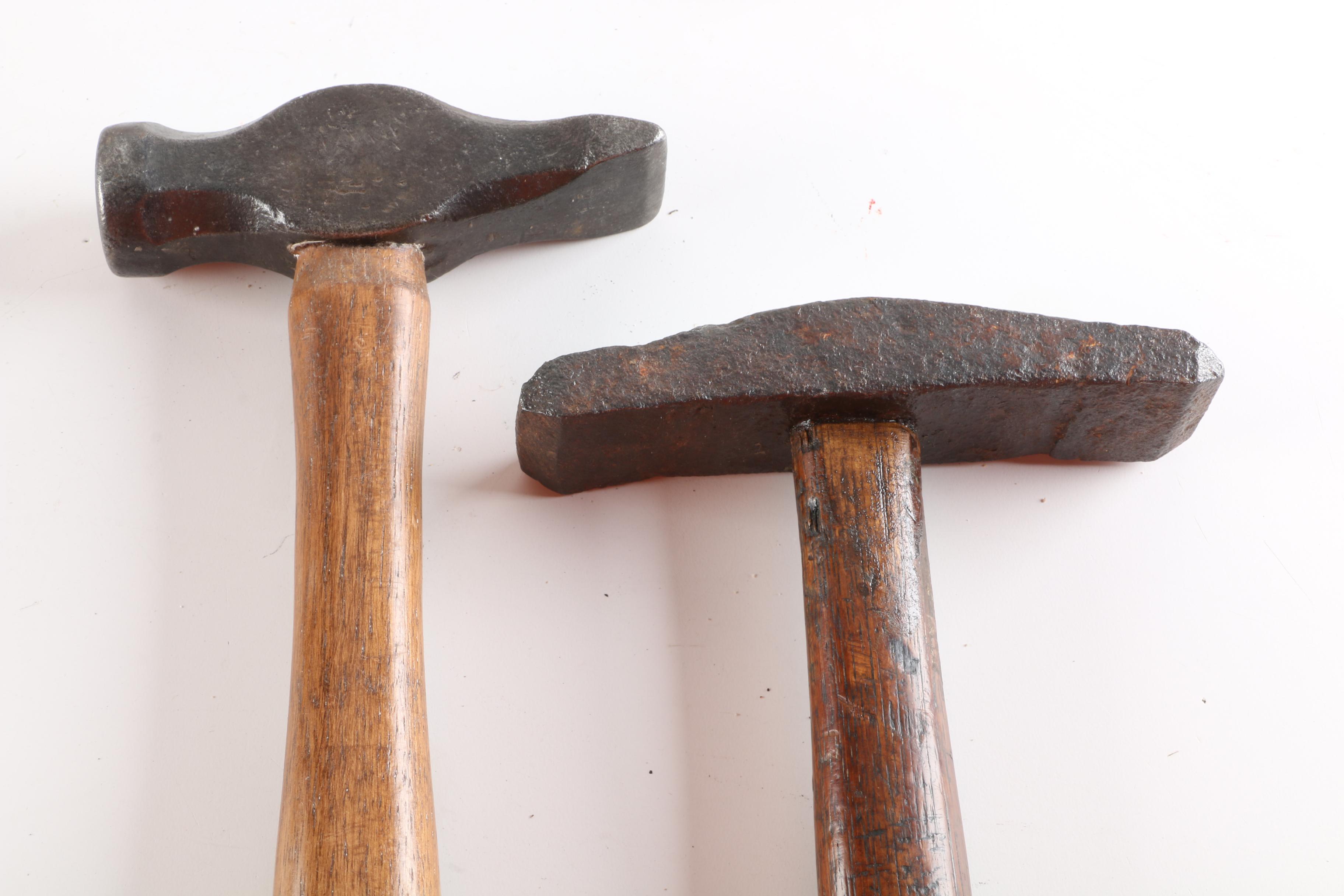 Vintage Wood Handled Hammers