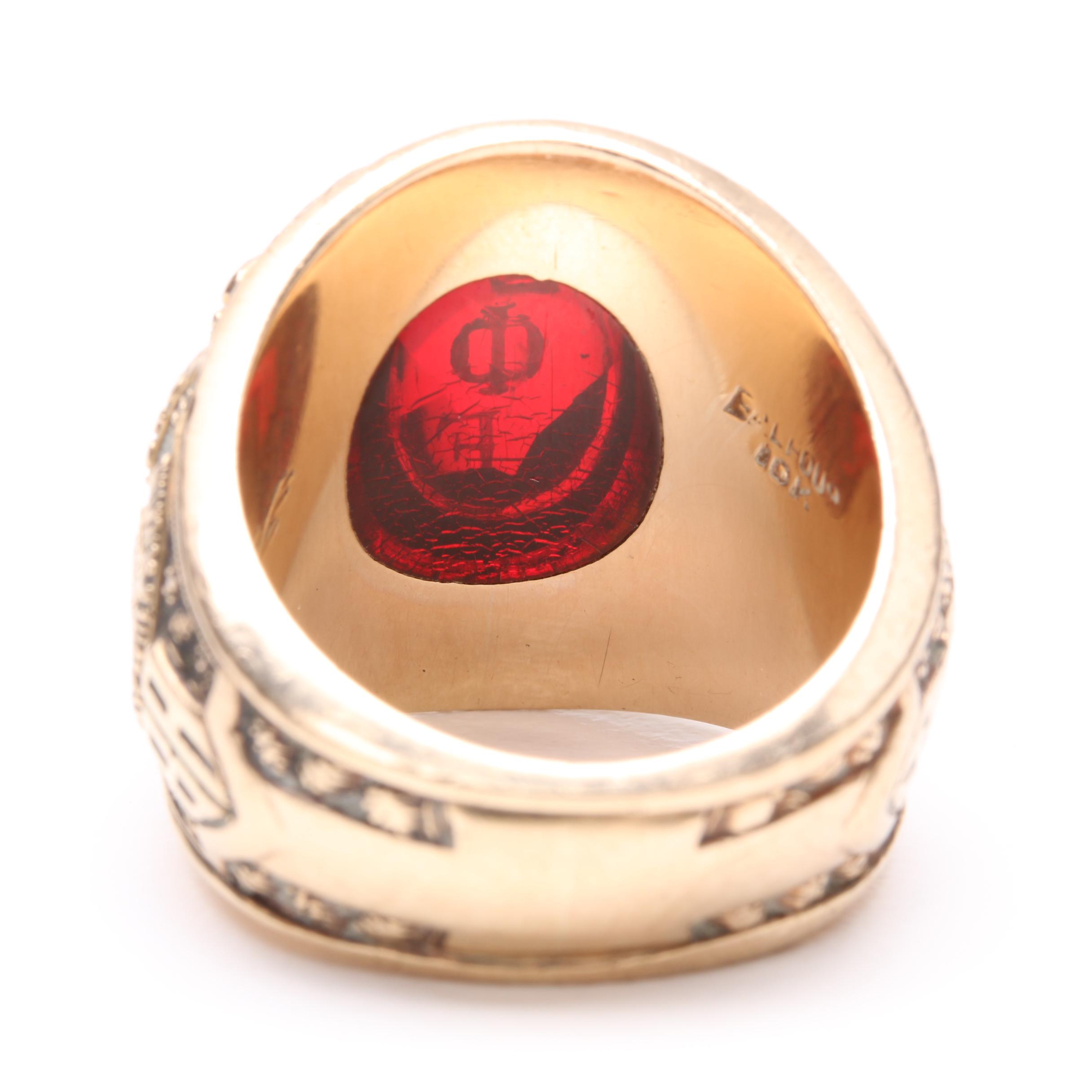 10K Yellow Gold Synthetic Ruby University of Richmond Class Ring