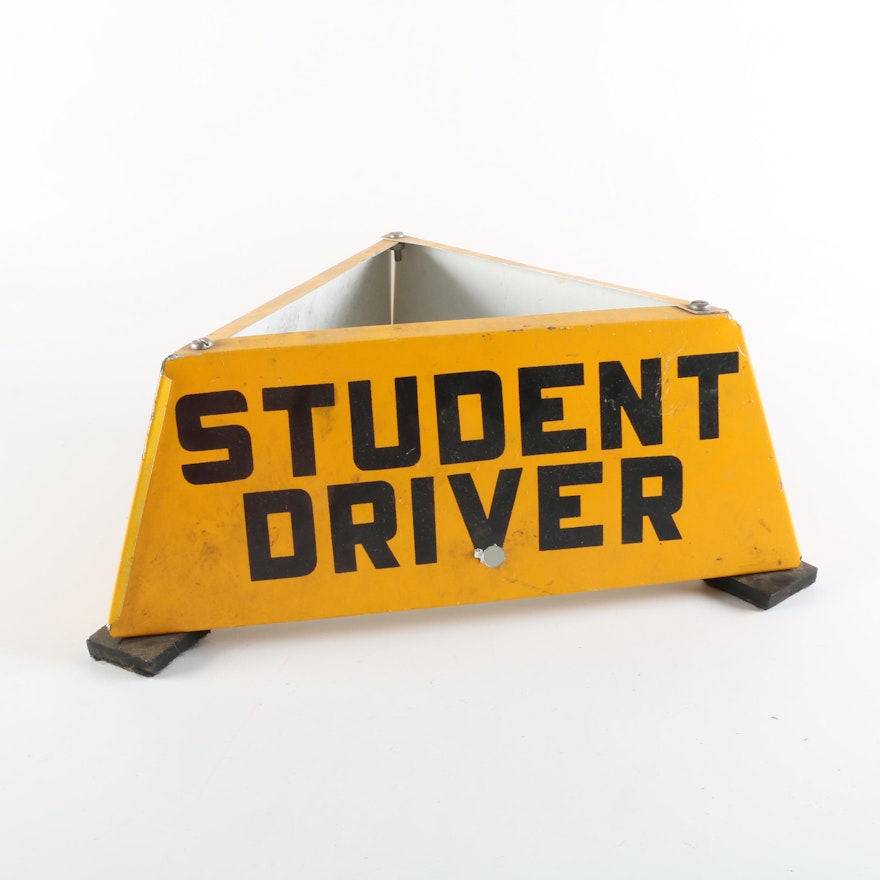 Metal "Student Driver" Car Top Sign