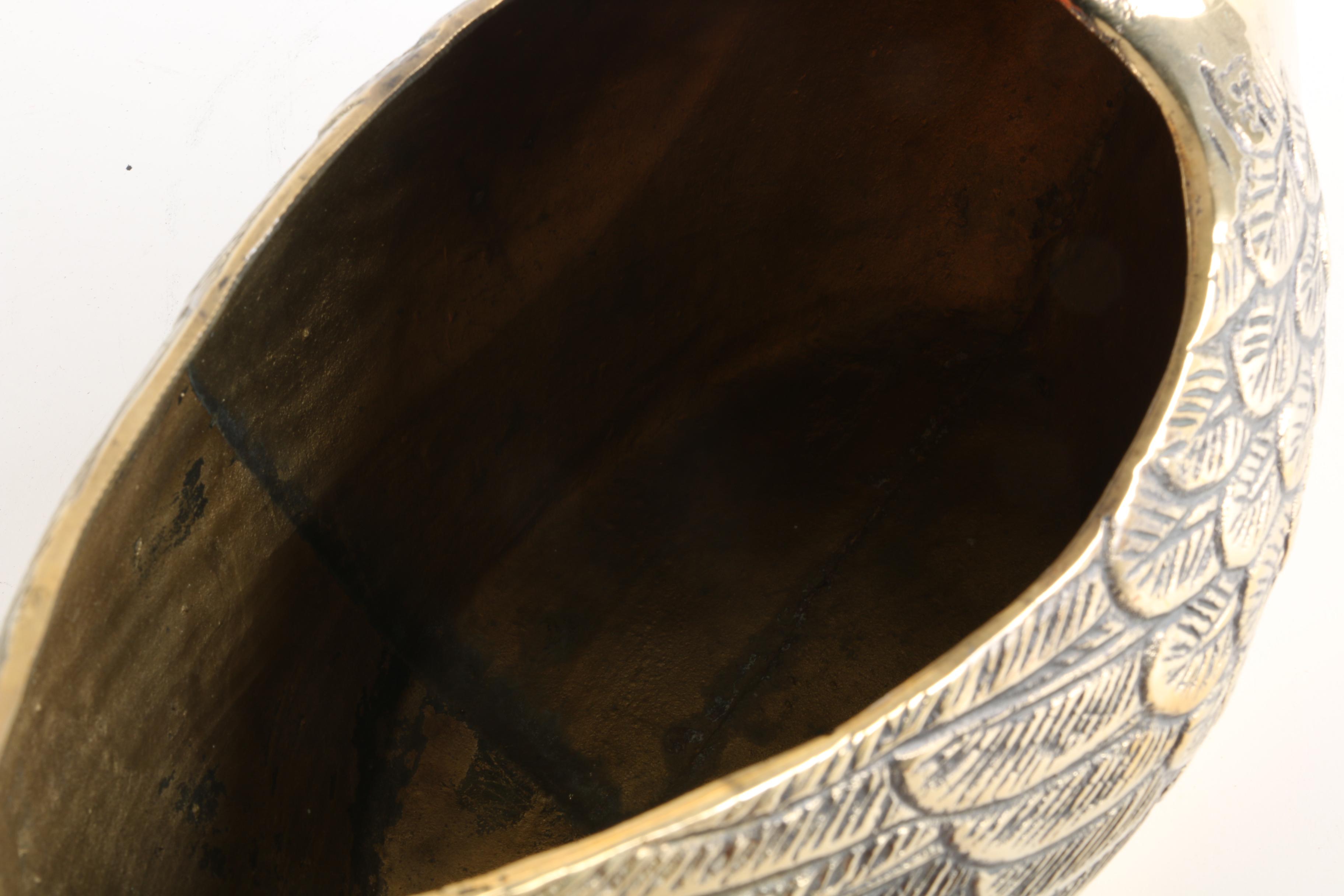 Brass Finished Metal Figurative Swan Planter