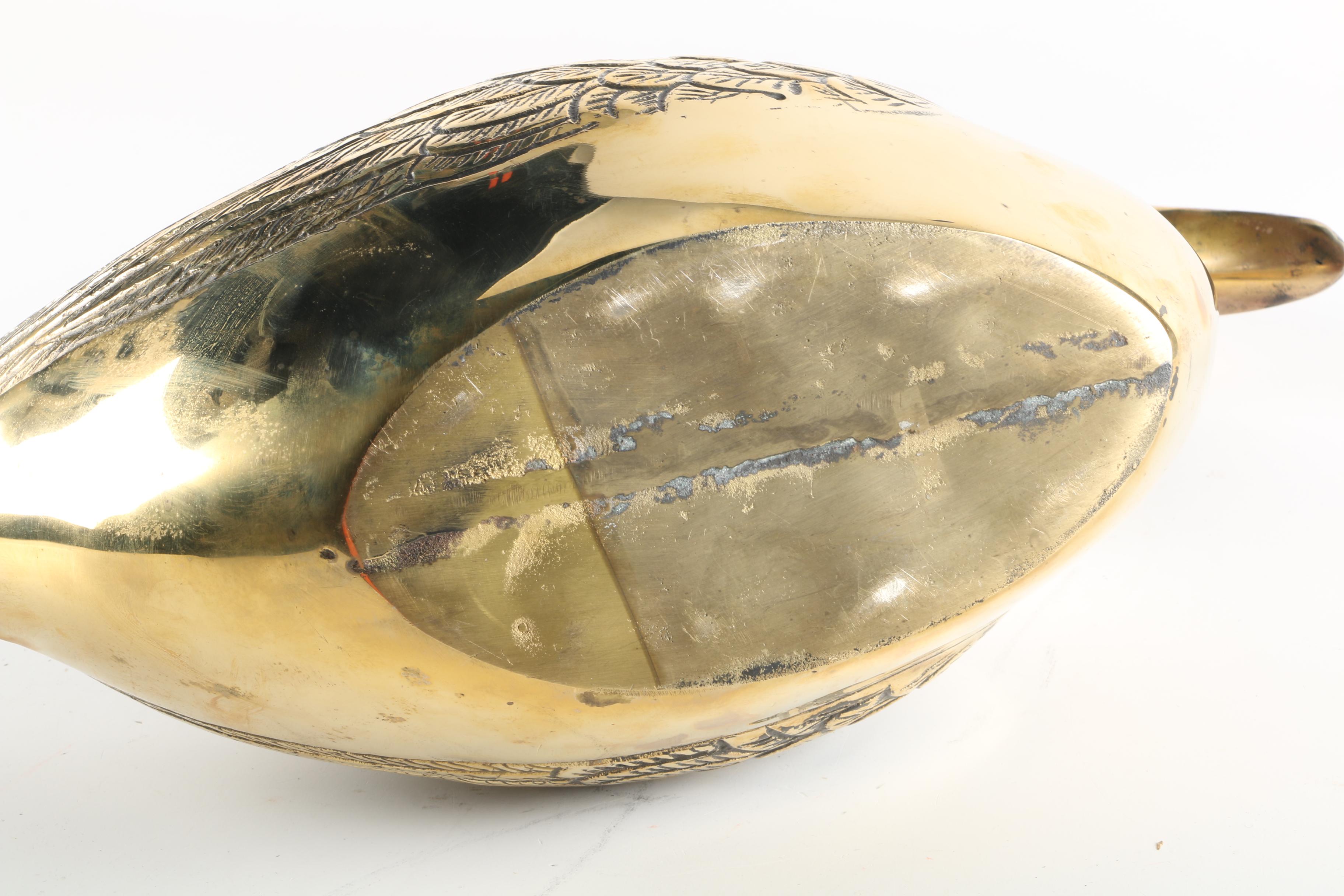 Brass Finished Metal Figurative Swan Planter