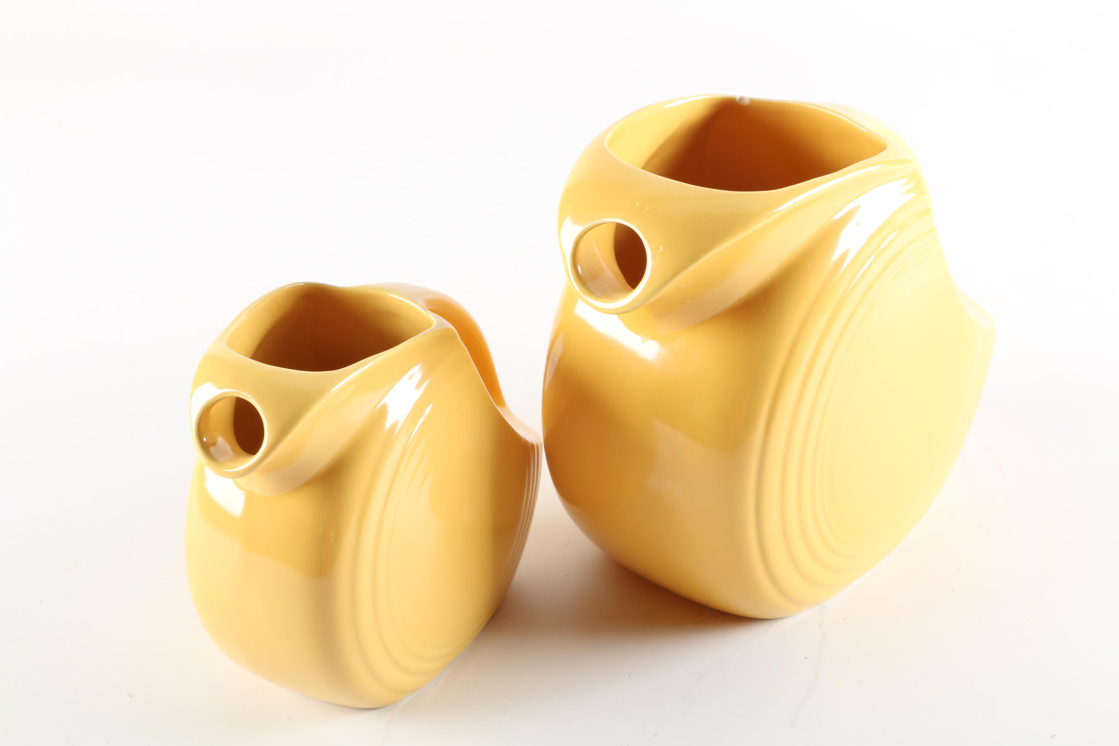 Homer Laughlin "Fiesta Ware" Sunflower Disc Pitchers