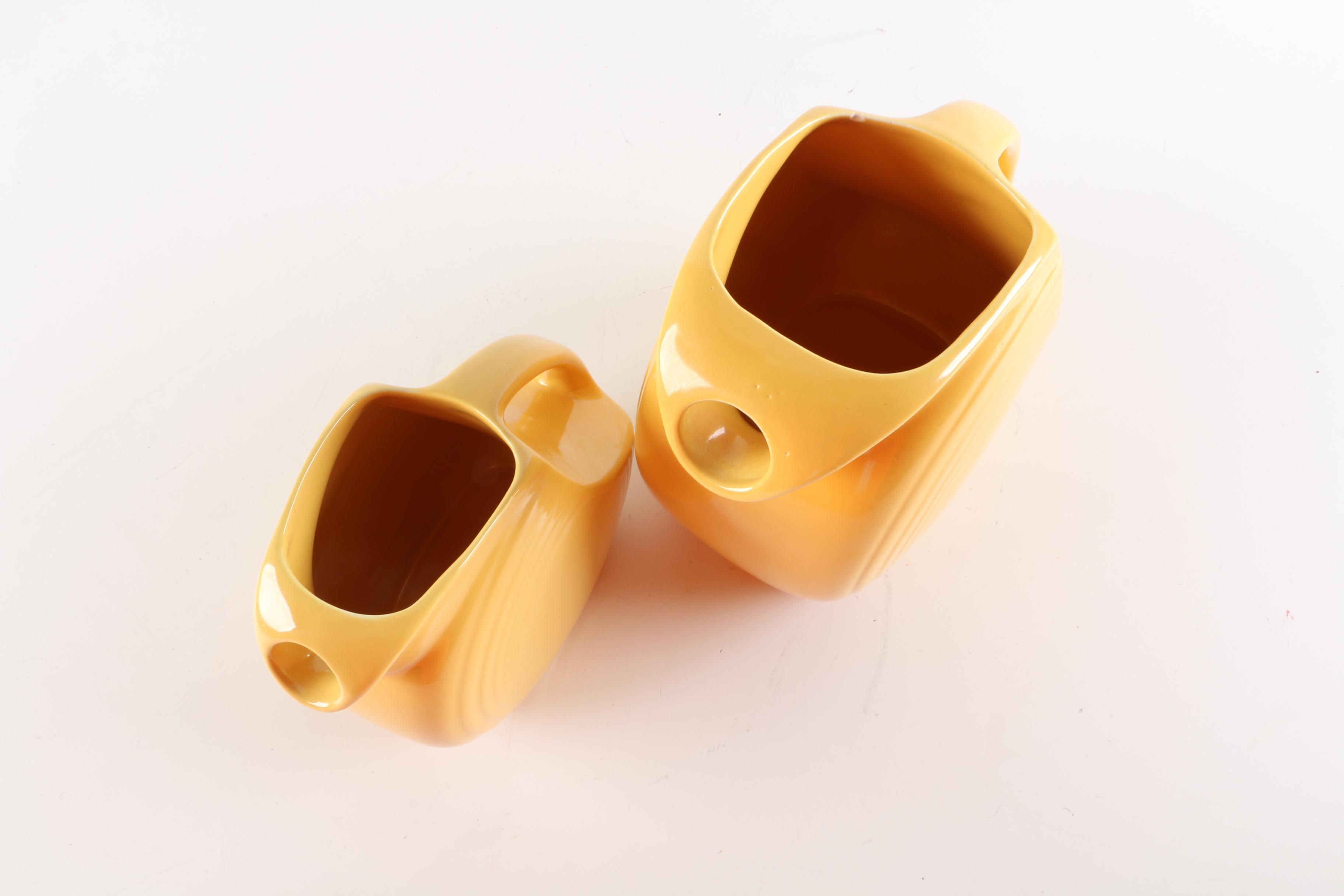 Homer Laughlin "Fiesta Ware" Sunflower Disc Pitchers