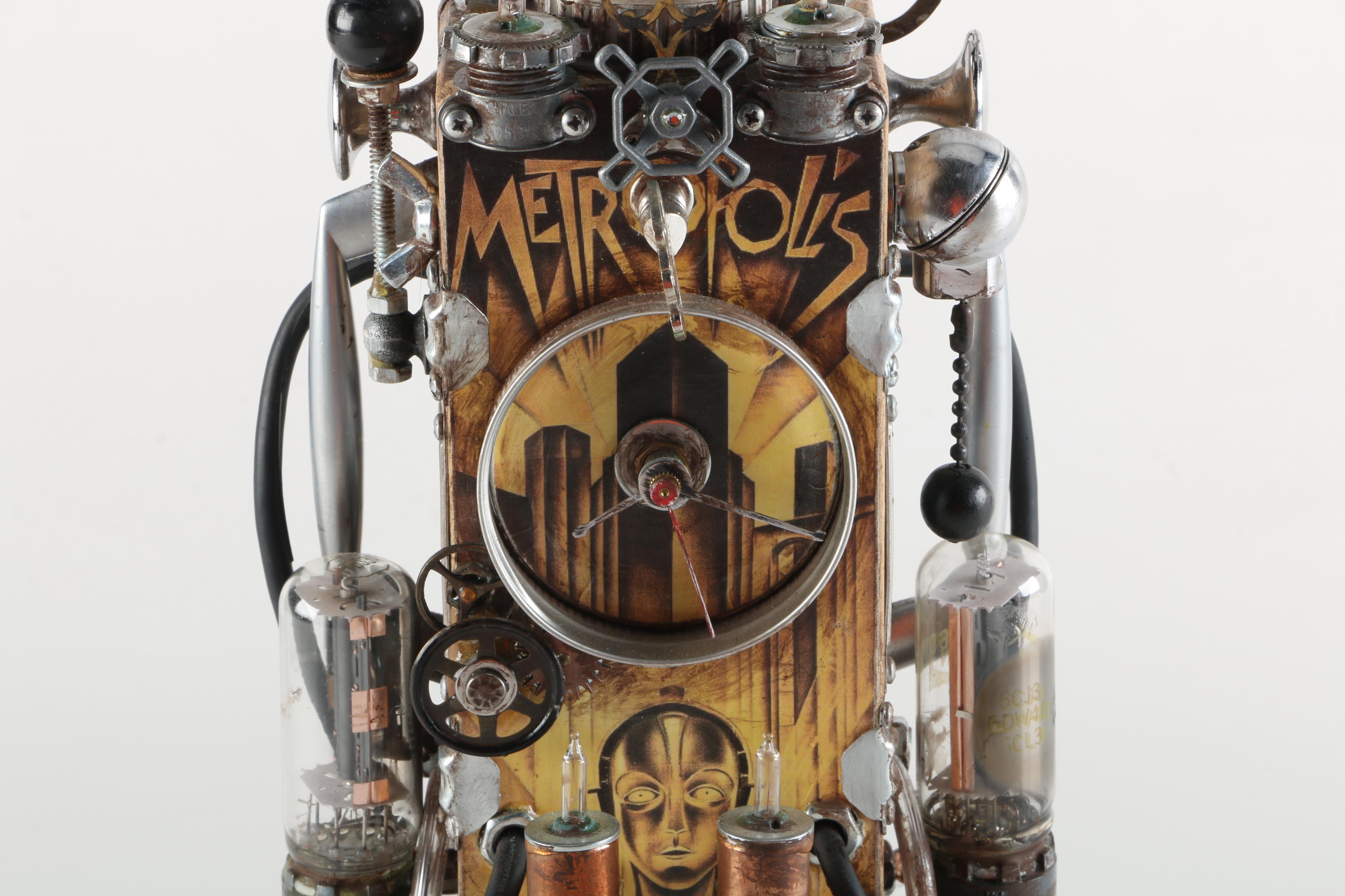 Randy Mulder "Metropolis II" Steampunk Style "Time Machine" Sculptural Clock