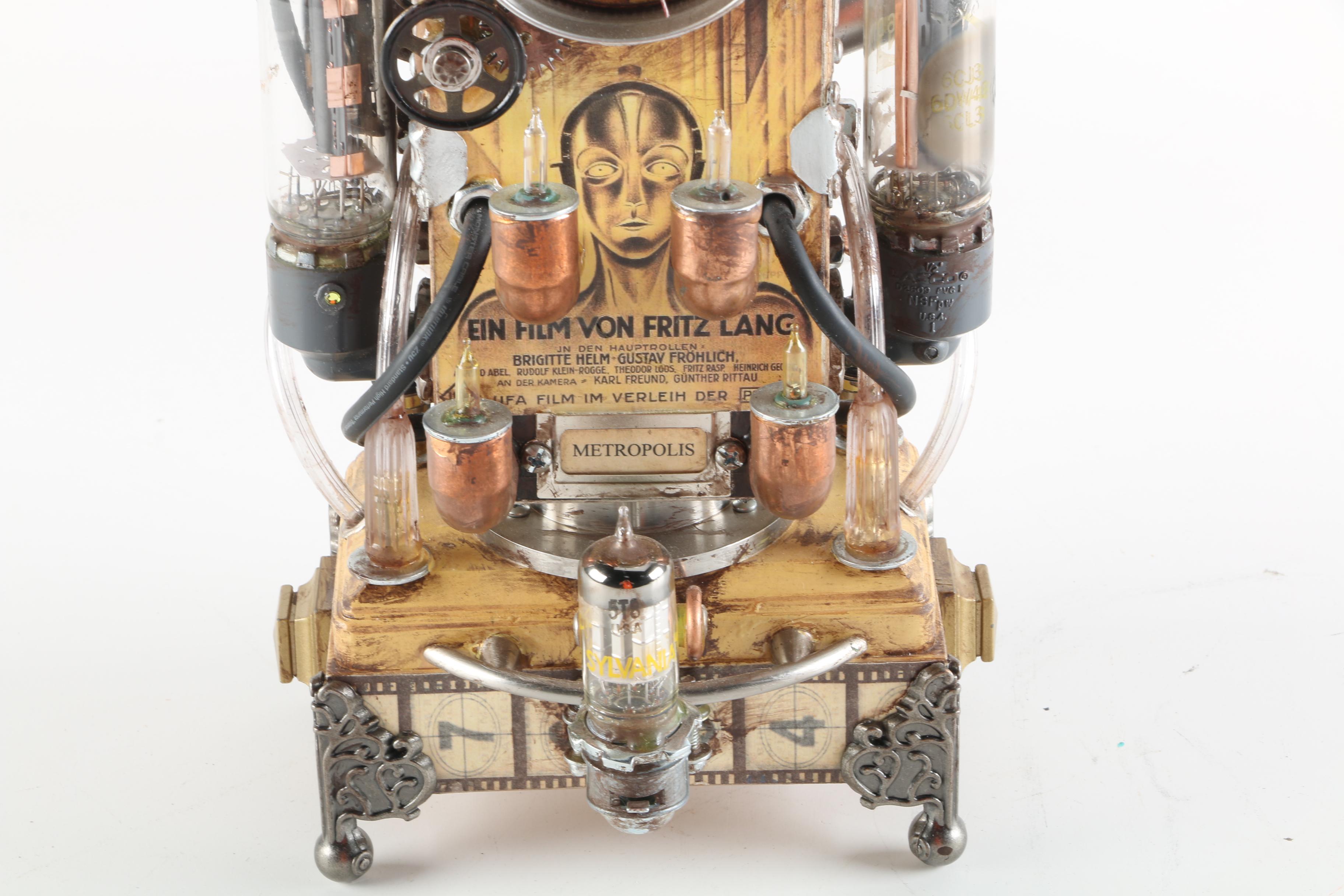 Randy Mulder "Metropolis II" Steampunk Style "Time Machine" Sculptural Clock