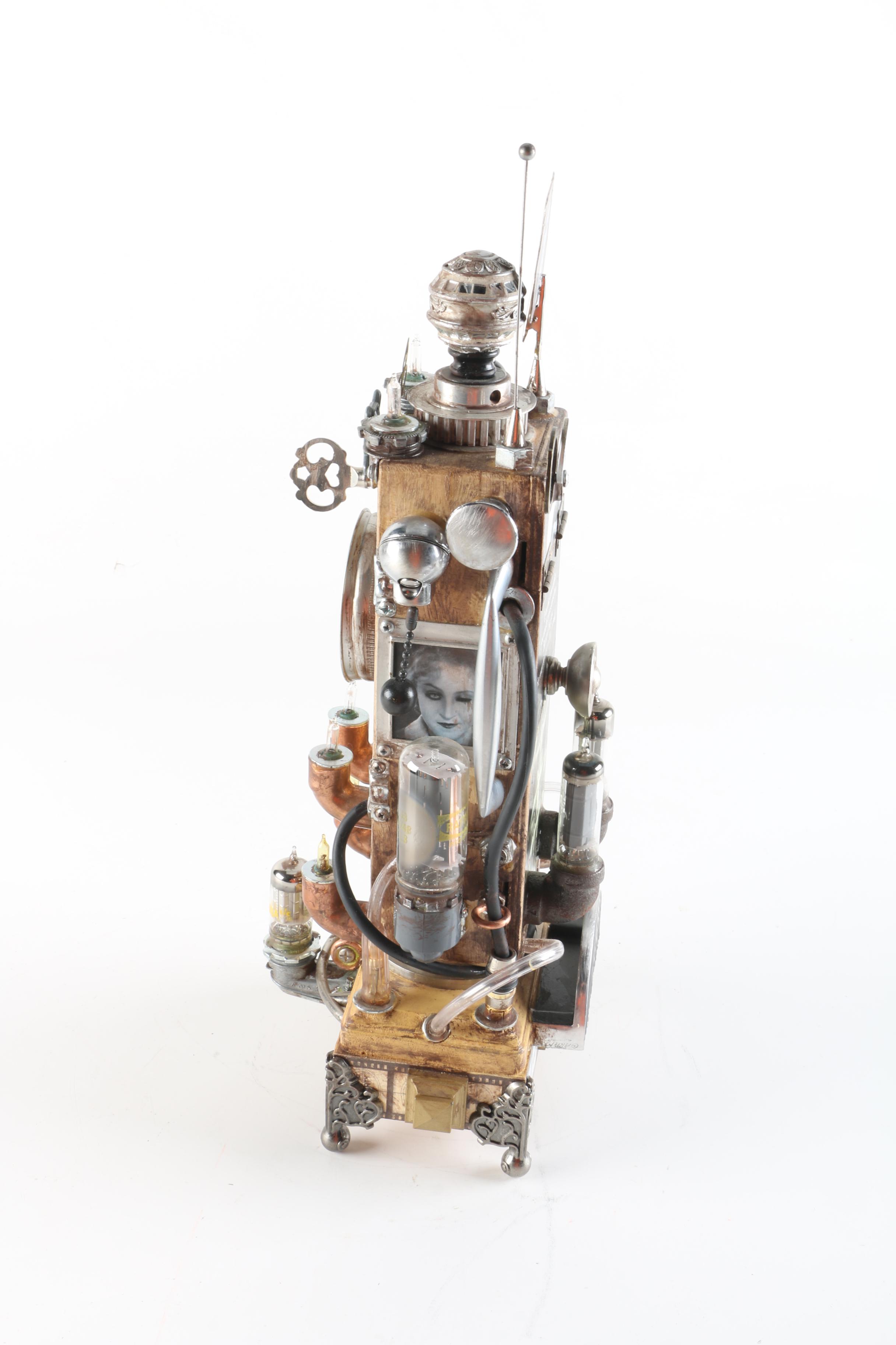 Randy Mulder "Metropolis II" Steampunk Style "Time Machine" Sculptural Clock