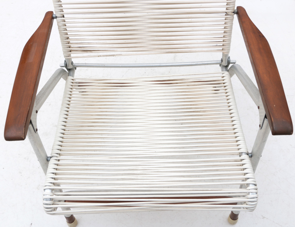Pair of Folding Aluminum "String" Lawn Chairs