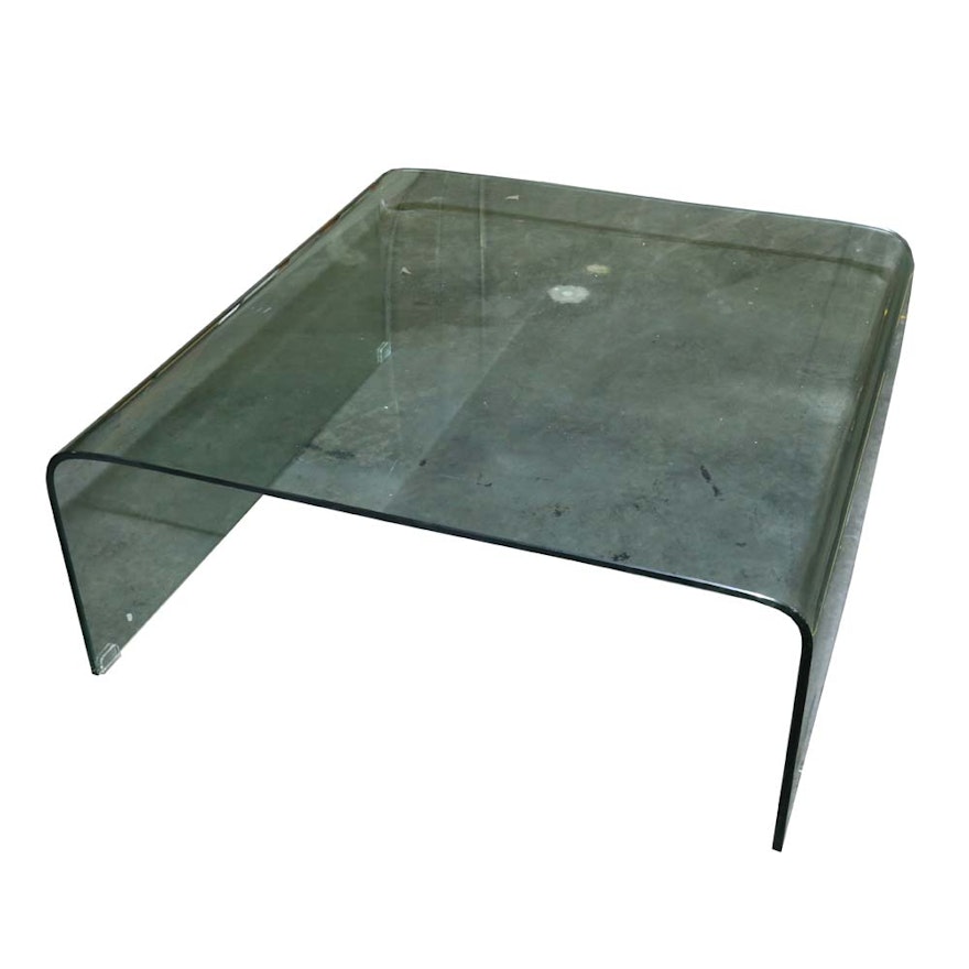 Modern Glass Waterfall Coffee Table