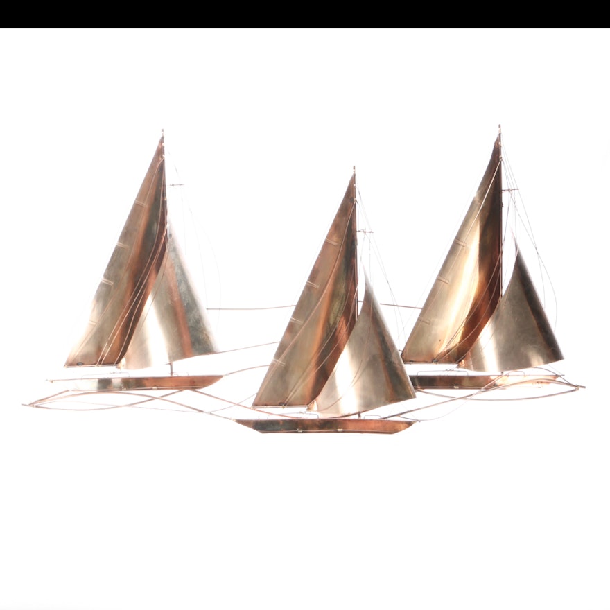 Curtis Jeré Signed Sailing Regatta Sculpture