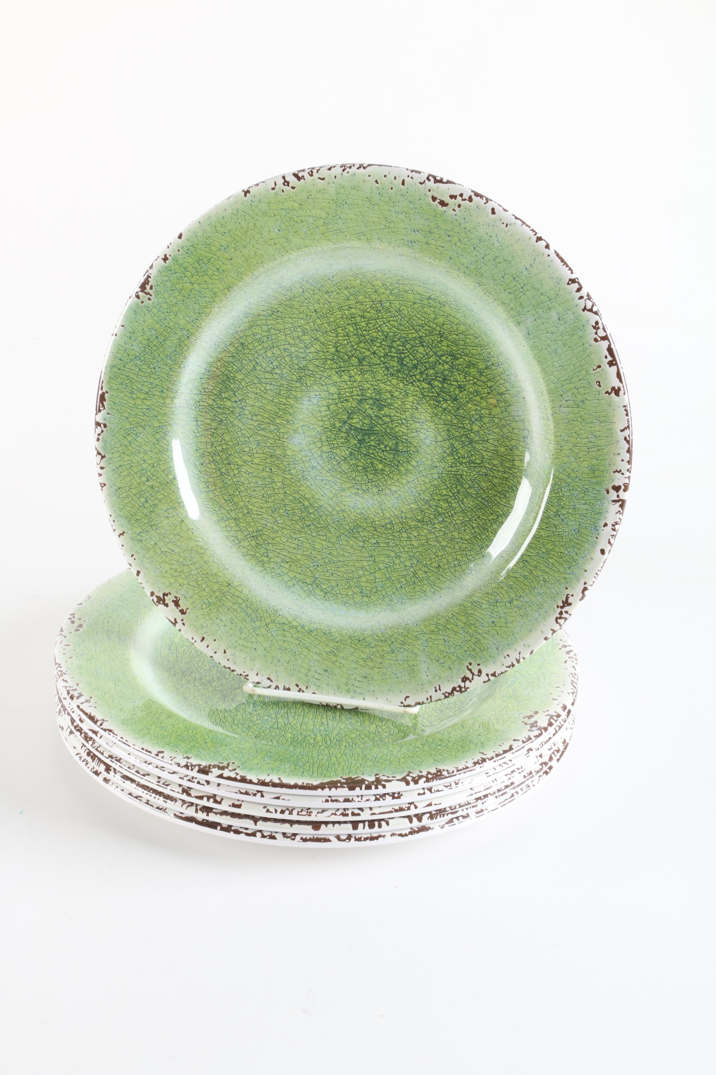 Contemporary Green Melamine Plates and Bowls
